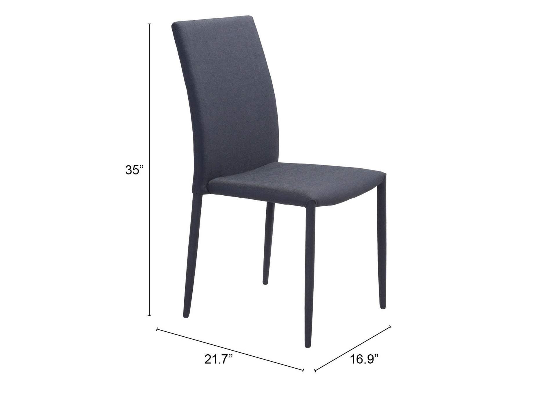 Confidence Dining Chair [Set of 4] Black,Zuo