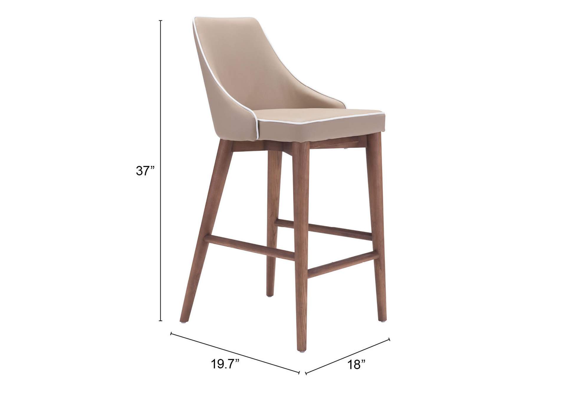 Moor Counter Stool Beige,Zuo