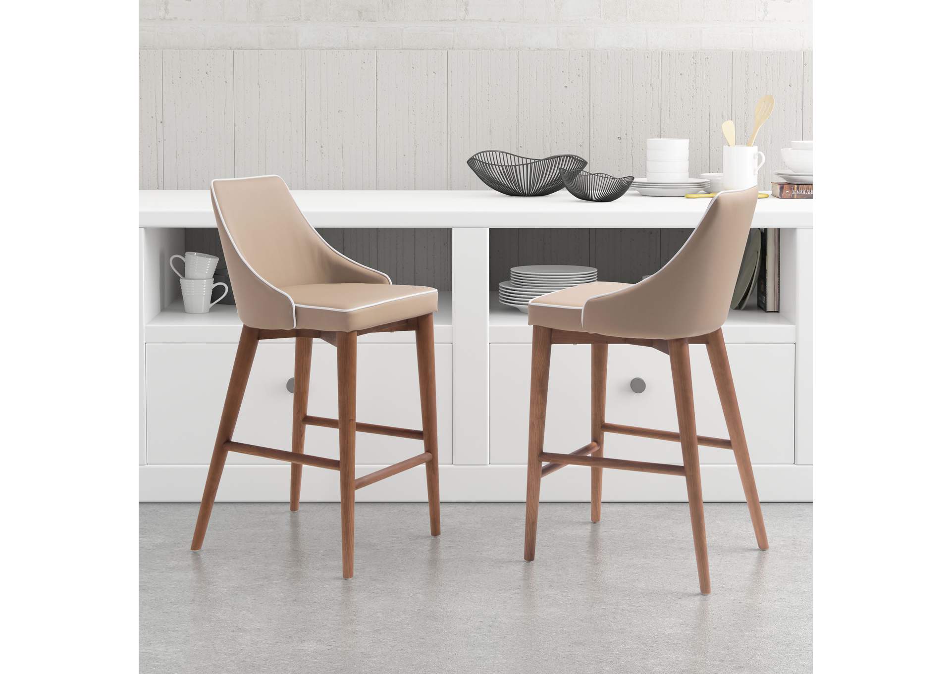 Moor Counter Stool Beige,Zuo