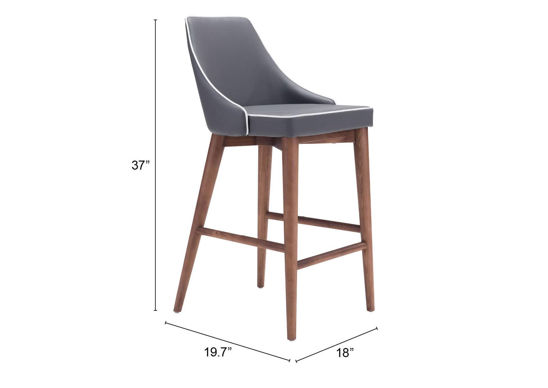 Moor Counter Stool Dark Gray,Zuo