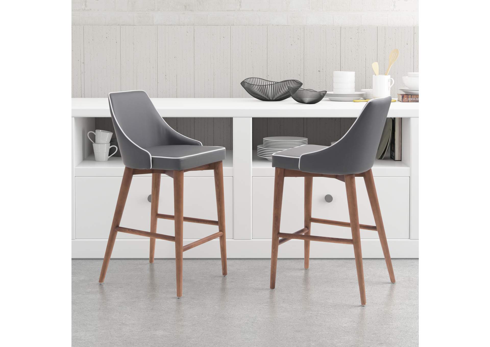 Moor Counter Stool Dark Gray,Zuo