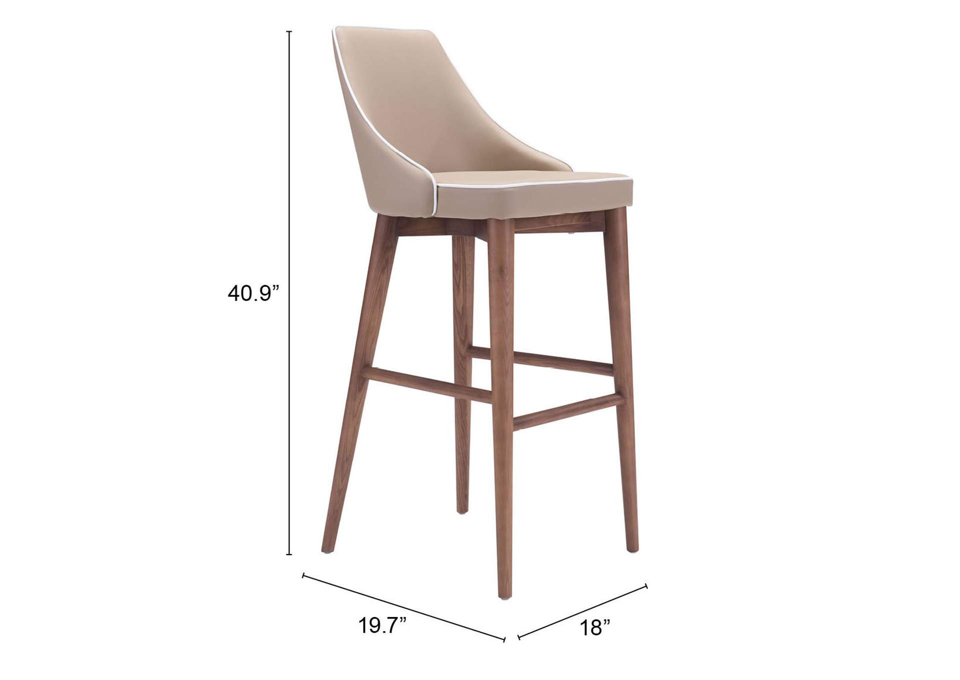 Moor Barstool Beige,Zuo