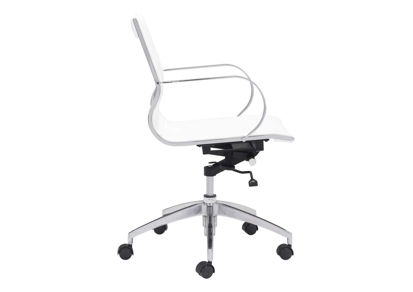 Glider Low Back Office Chair White,Zuo