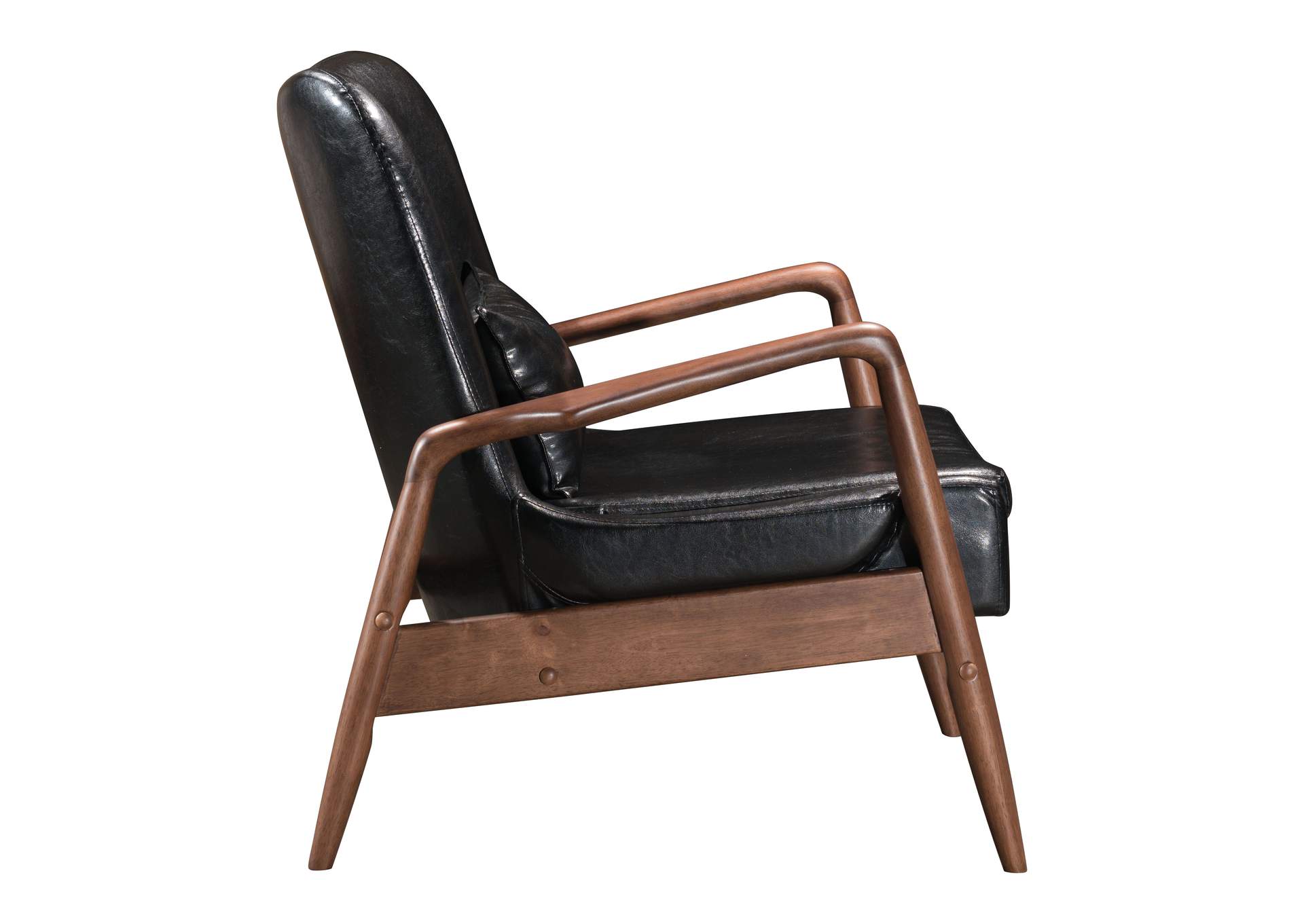 Bully Lounge Chair & Ottoman Black,Zuo