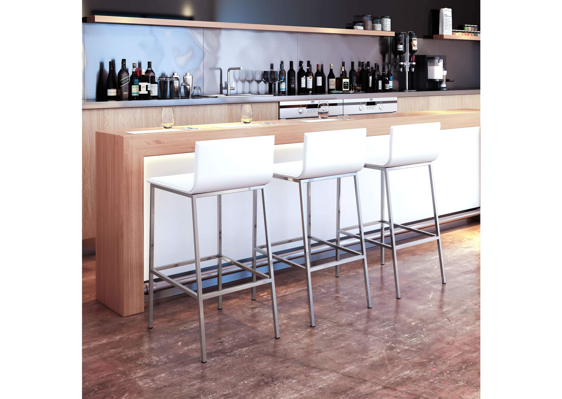Marina Barstool (Set Of 2) White,Zuo