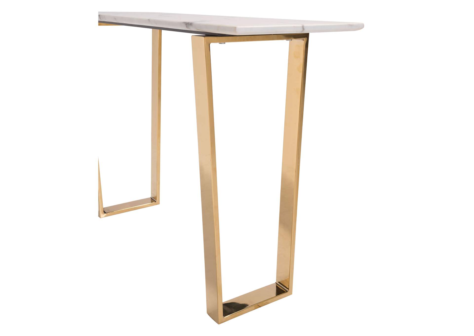 Atlas Console Table White & Gold,Zuo