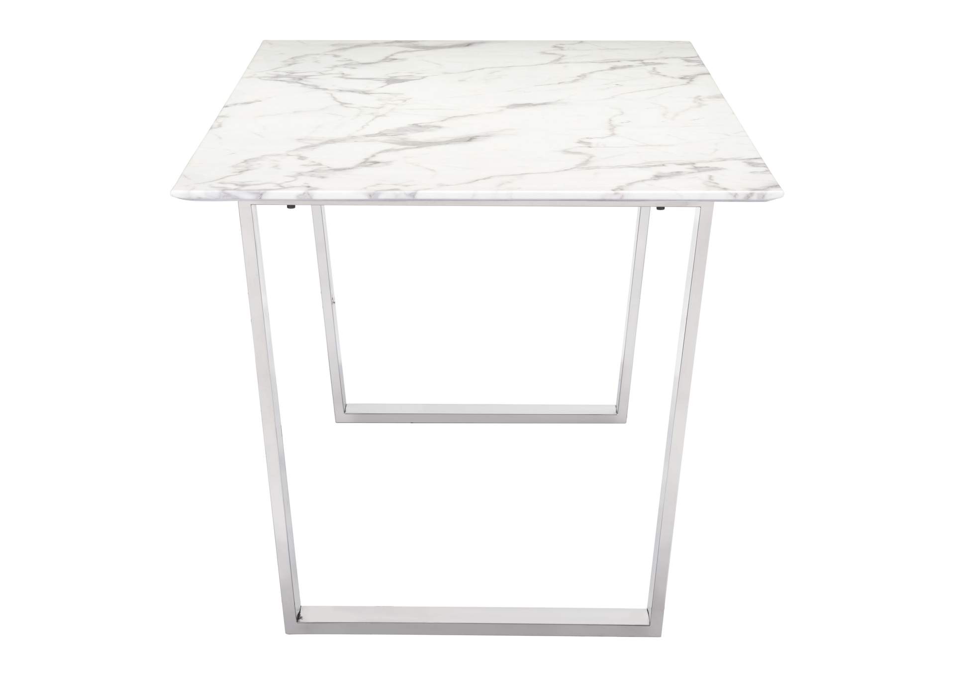 Atlas Dining Table White & Silver,Zuo