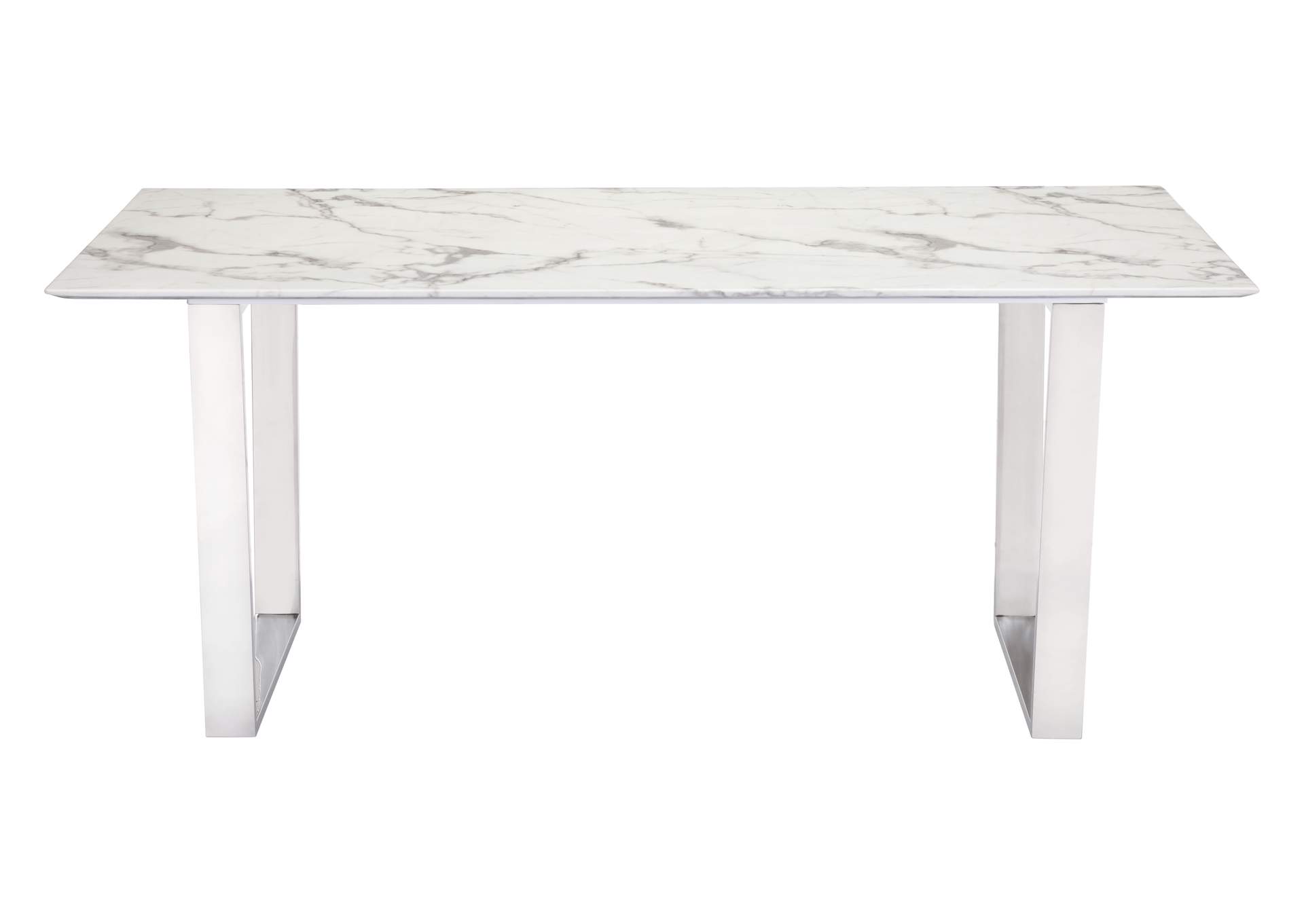Atlas Dining Table White & Silver,Zuo