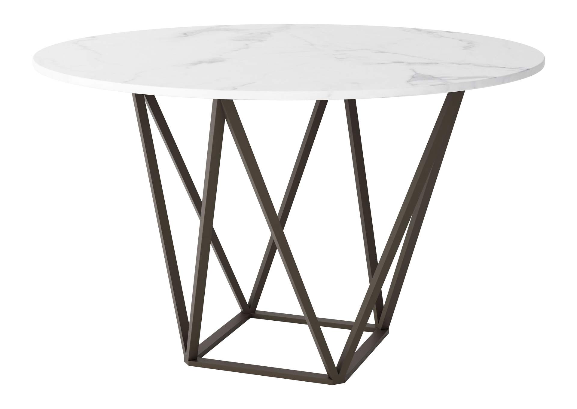 Tintern Dining Table White & Antique Brass,Zuo