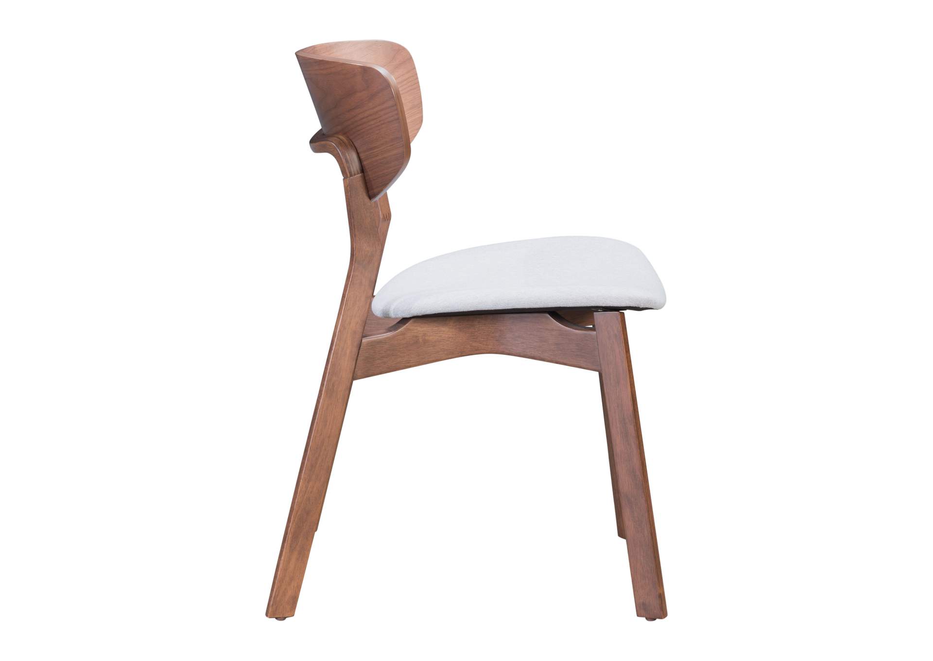 Russell Dining Chair (Set Of 2) Walnut & Light Gray,Zuo