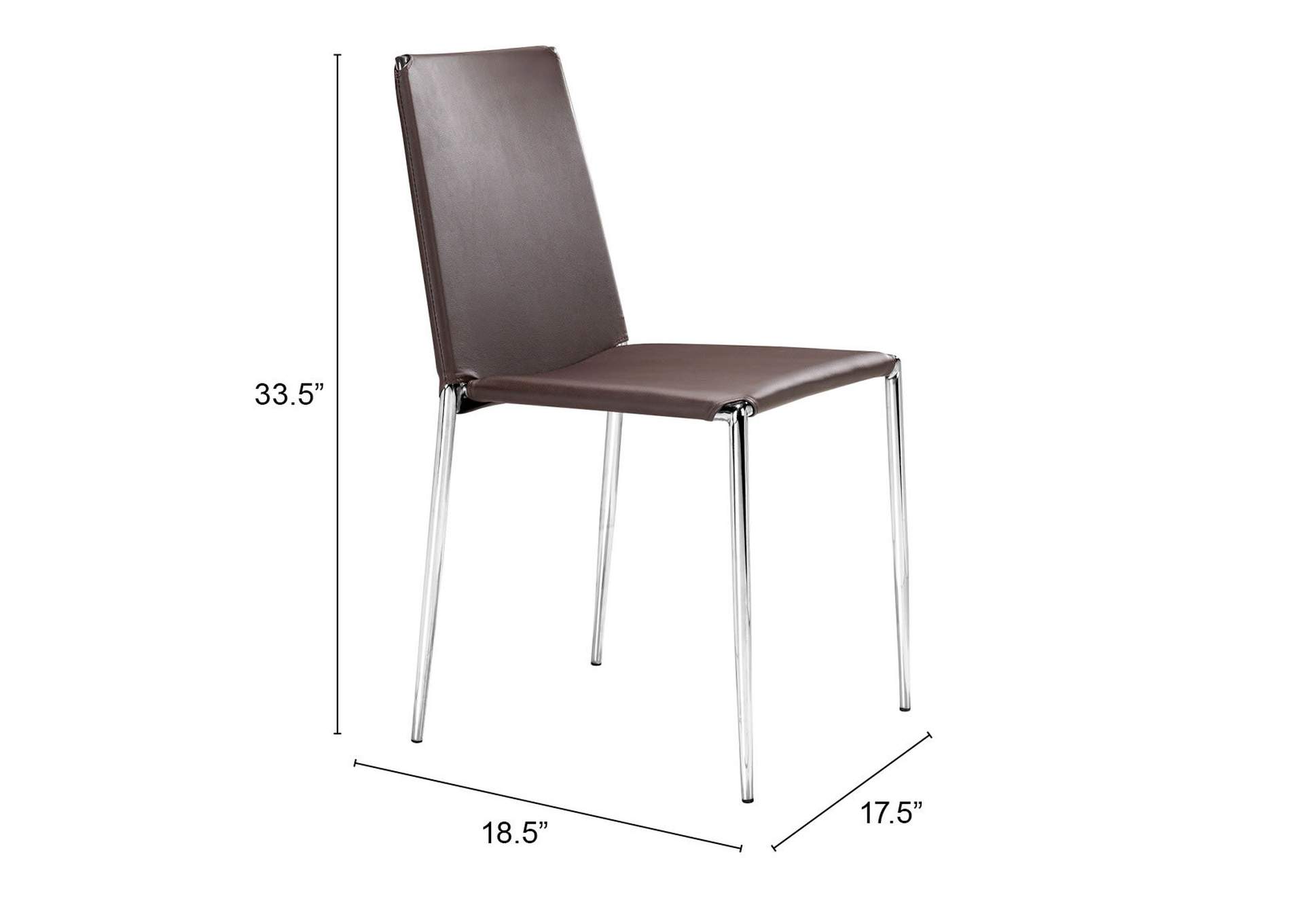 Alex Dining Chair (Set Of 4) Espresso,Zuo