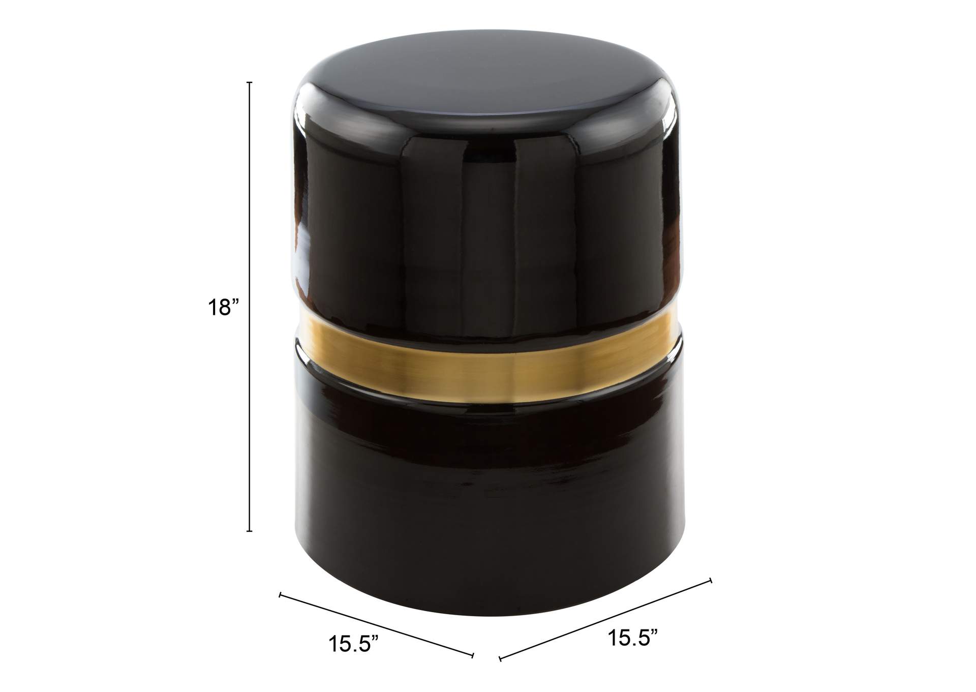 Density Side Table Black And Gold,Zuo