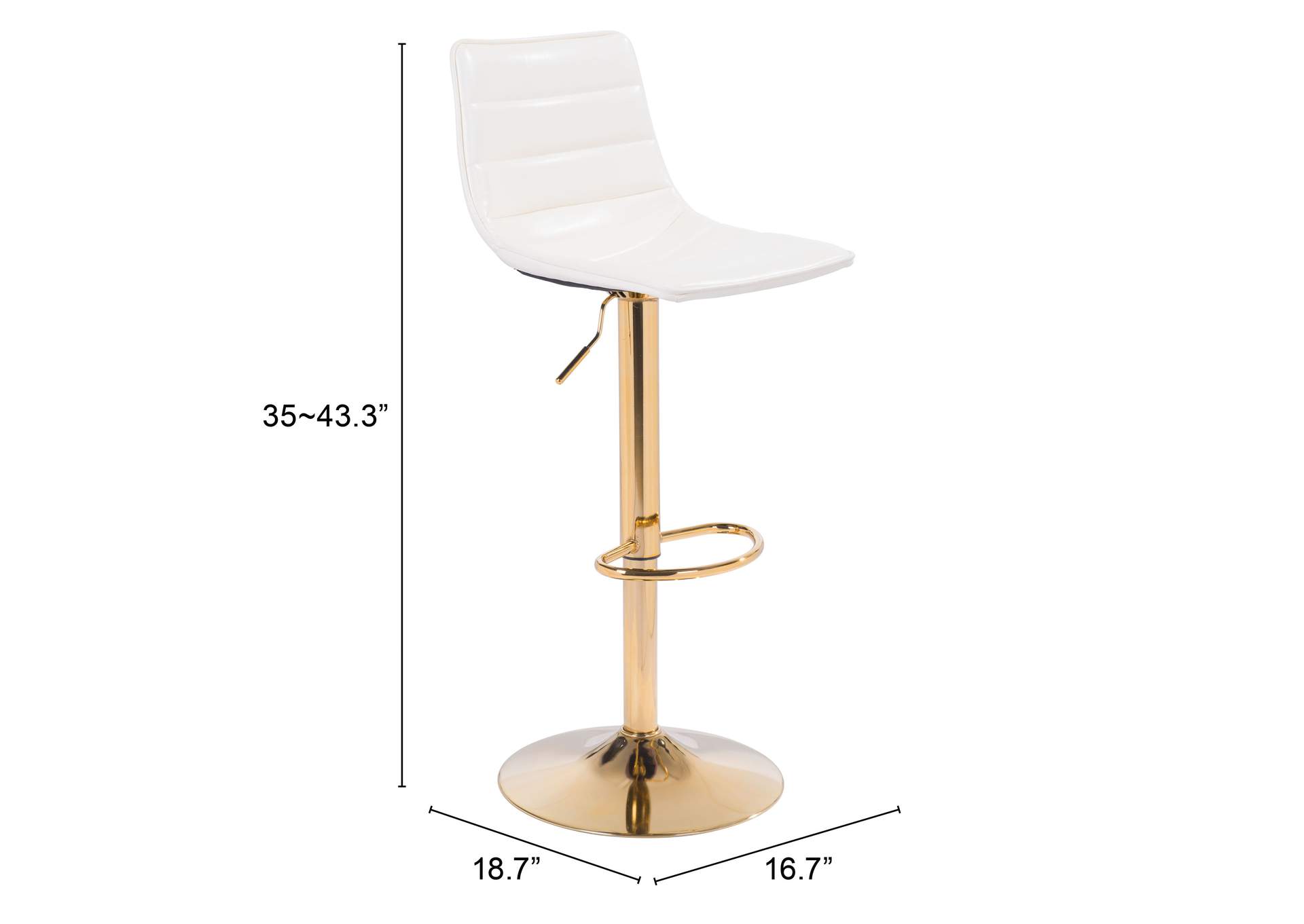 Prima Barstool Cream & Gold,Zuo