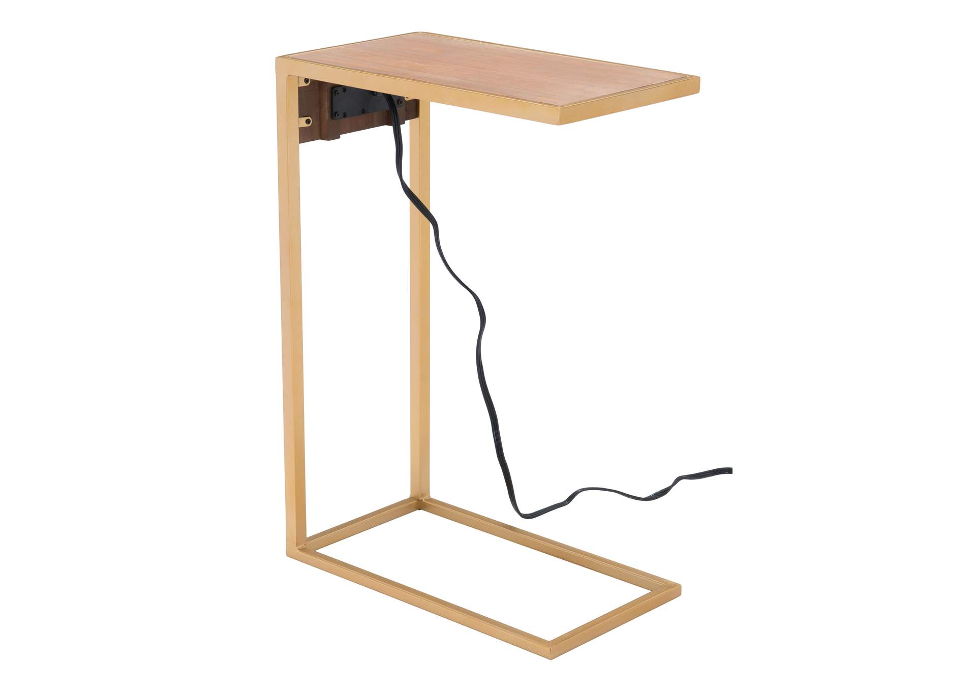Ike Side Table Brown & Gold,Zuo