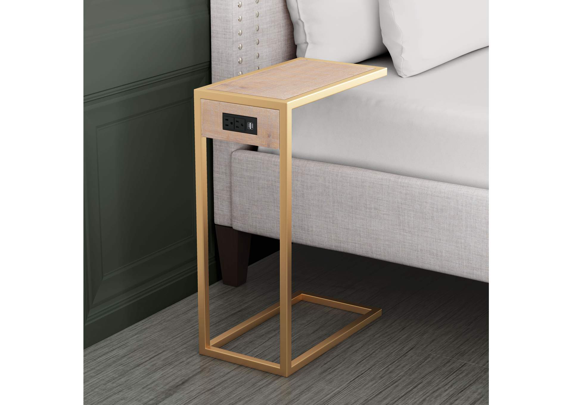 Ike Side Table Brown & Gold,Zuo