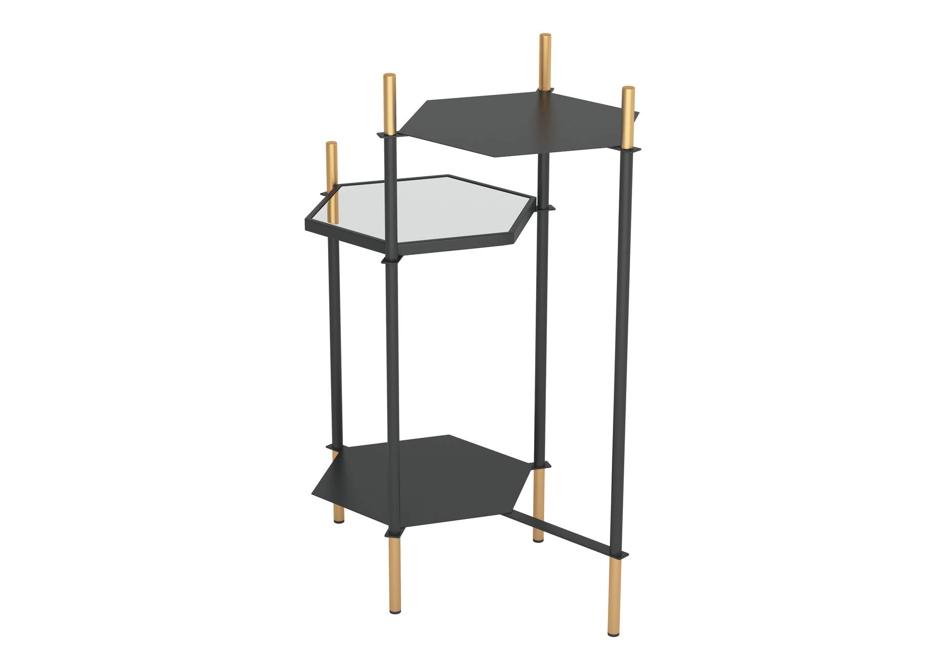 William Side Table Gold & Black,Zuo