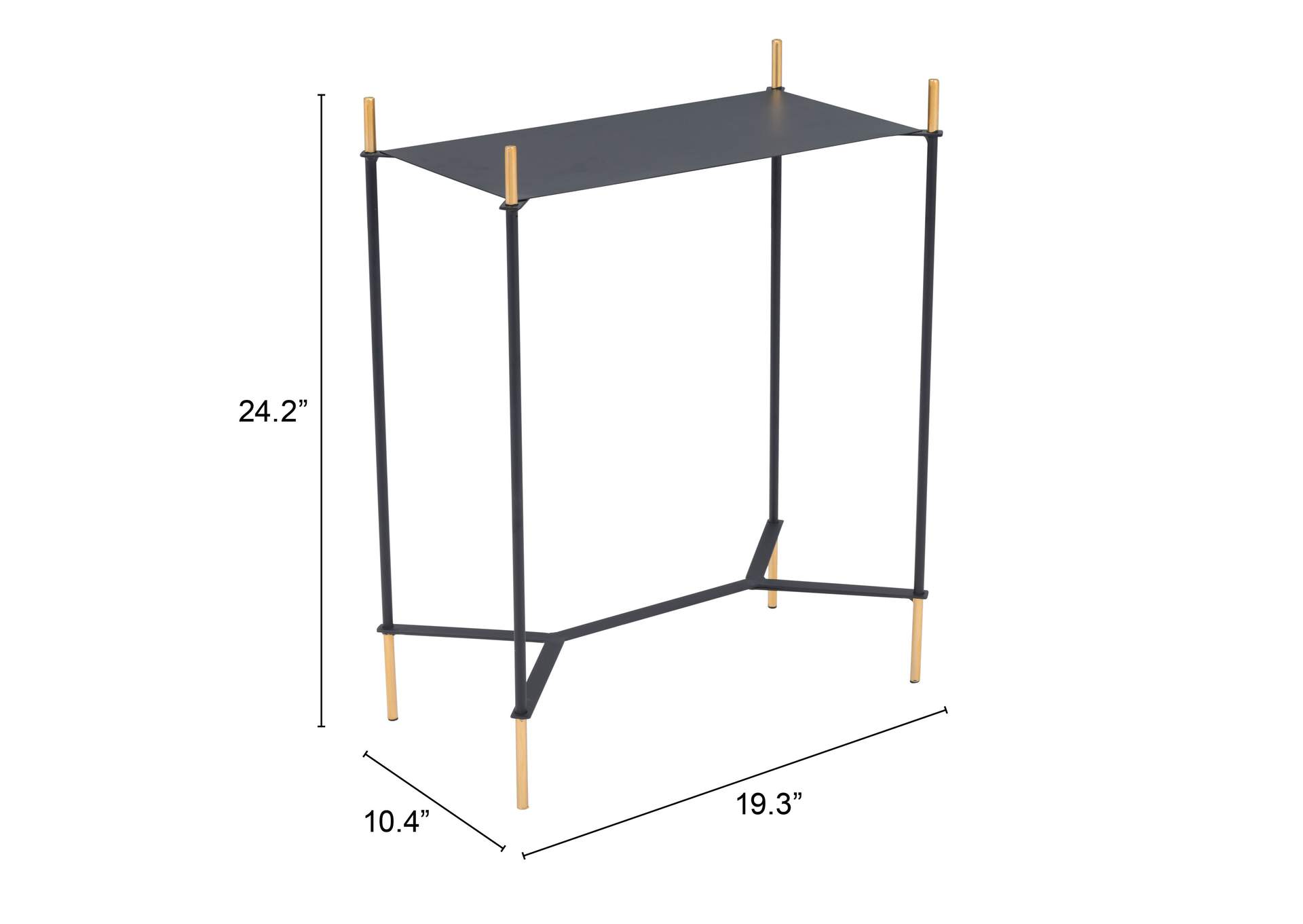 Austin Side Table Black & Gold,Zuo