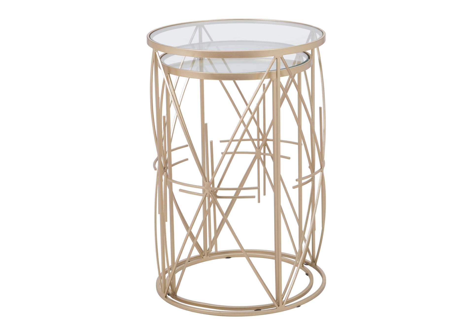 Set Of 2 Hadrian Side Tables Gold,Zuo