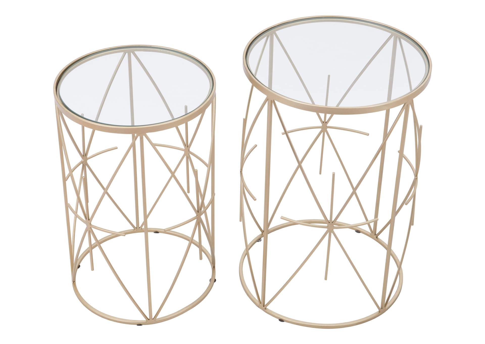 Set Of 2 Hadrian Side Tables Gold,Zuo