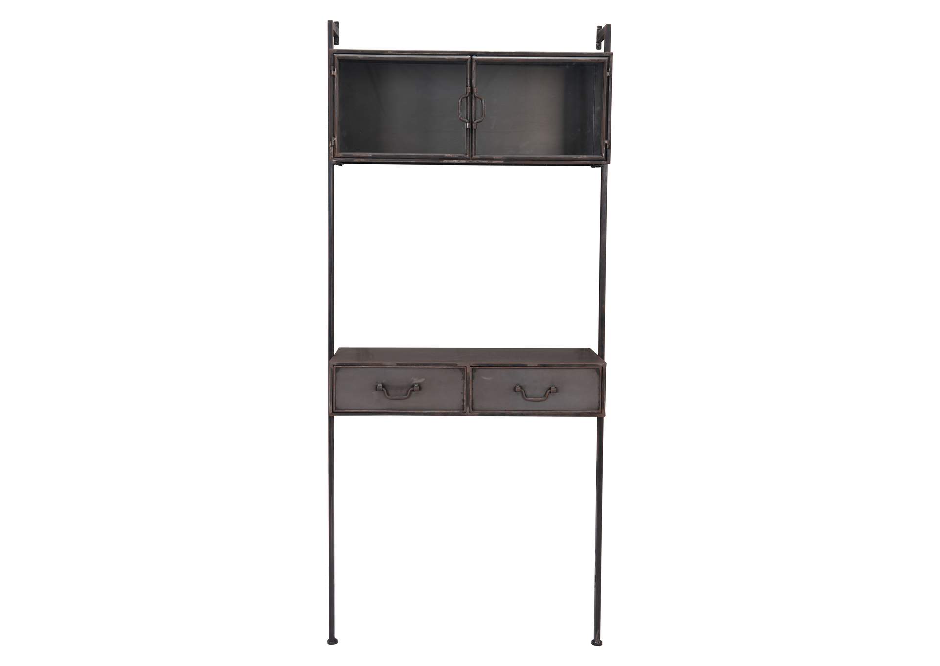 Industrial Wall Desk Distressed Black,Zuo