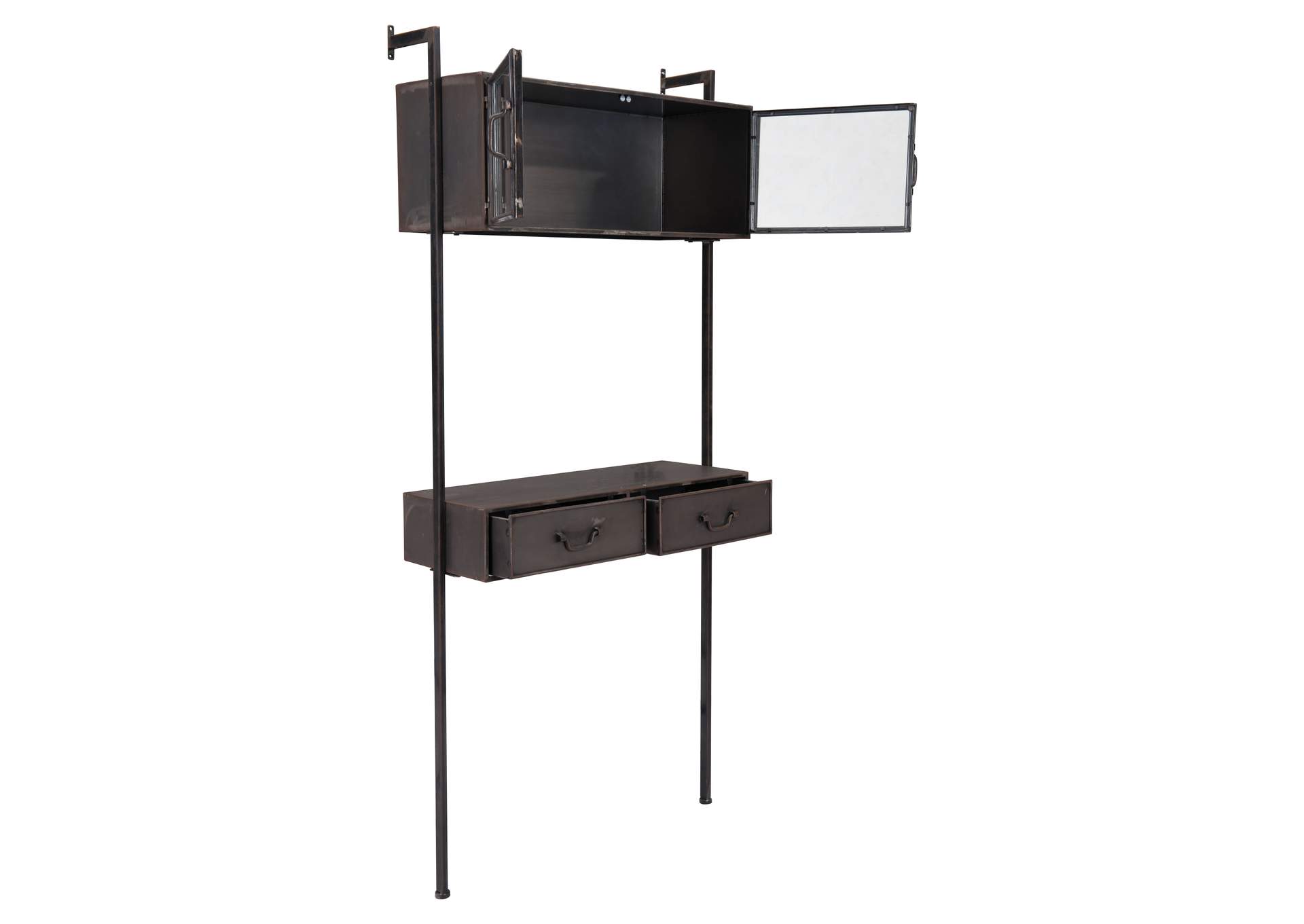 Industrial Wall Desk Distressed Black,Zuo