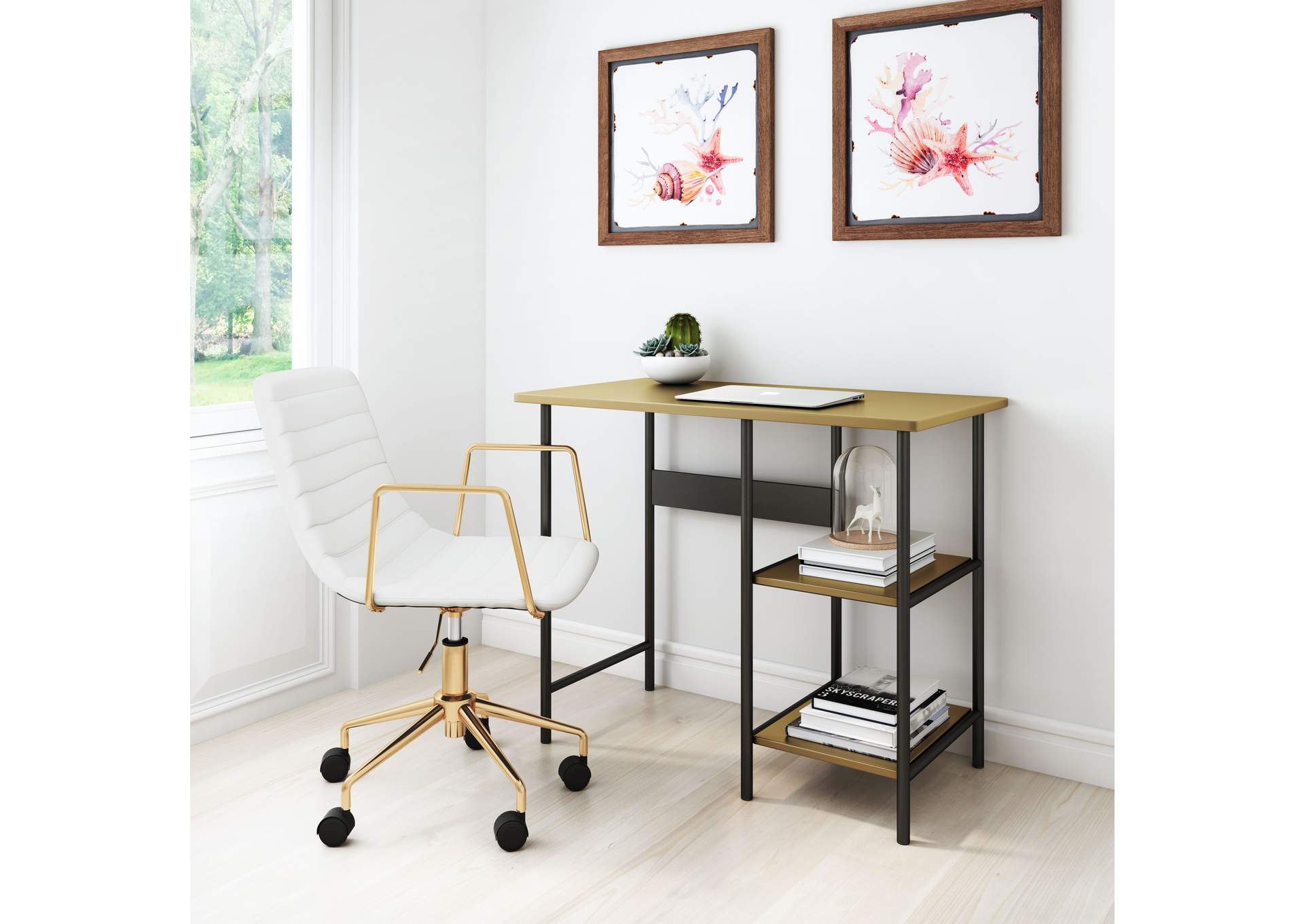 Harris Desk Brass & Black,Zuo