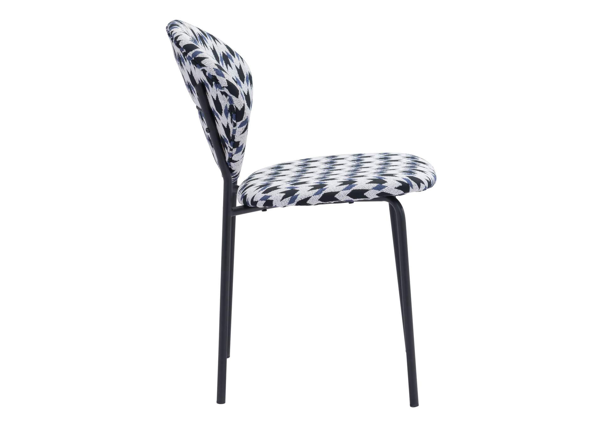 Clyde Dining Chair (Set Of 2) Geometric Print & Black,Zuo