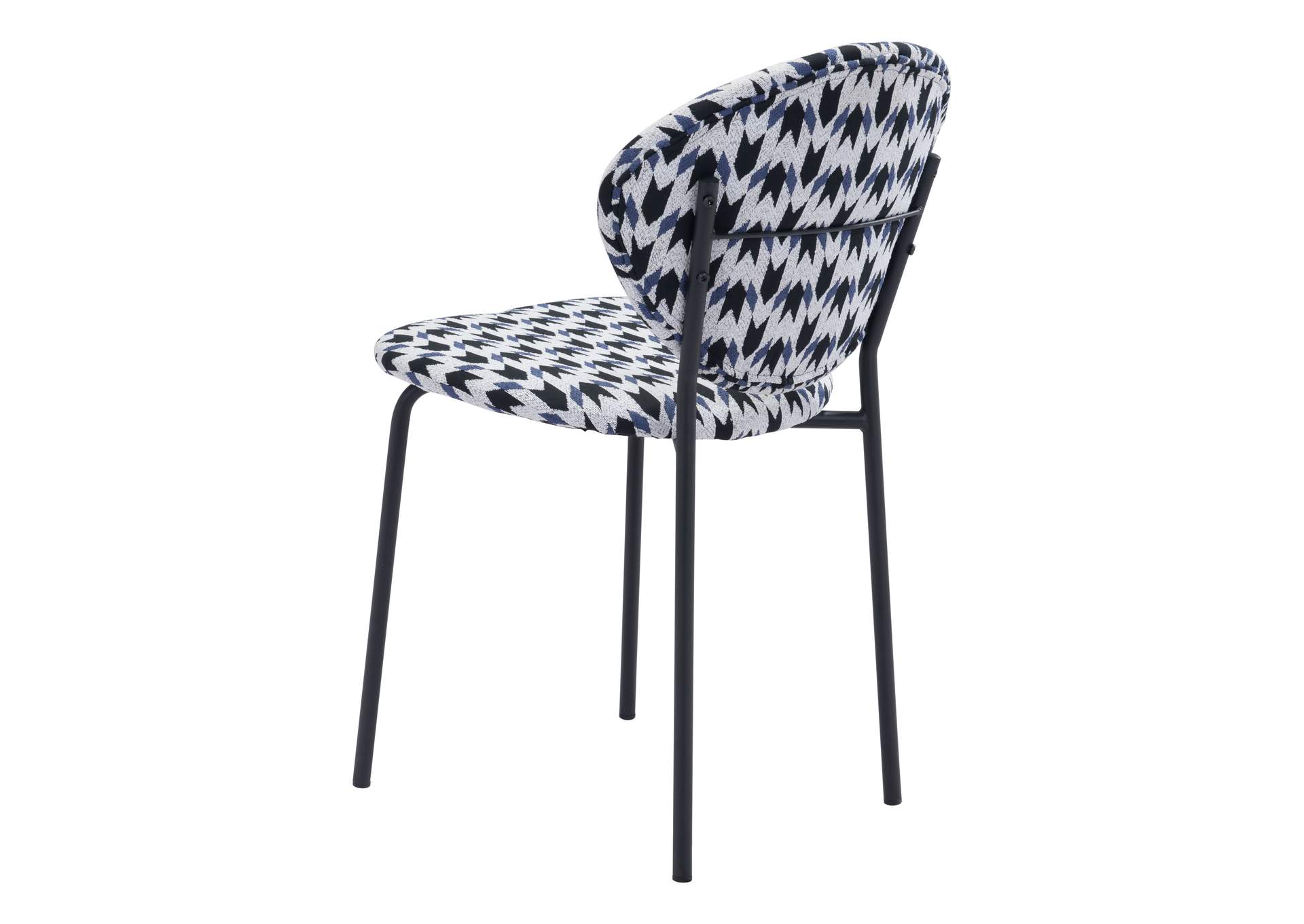 Clyde Dining Chair (Set Of 2) Geometric Print & Black,Zuo
