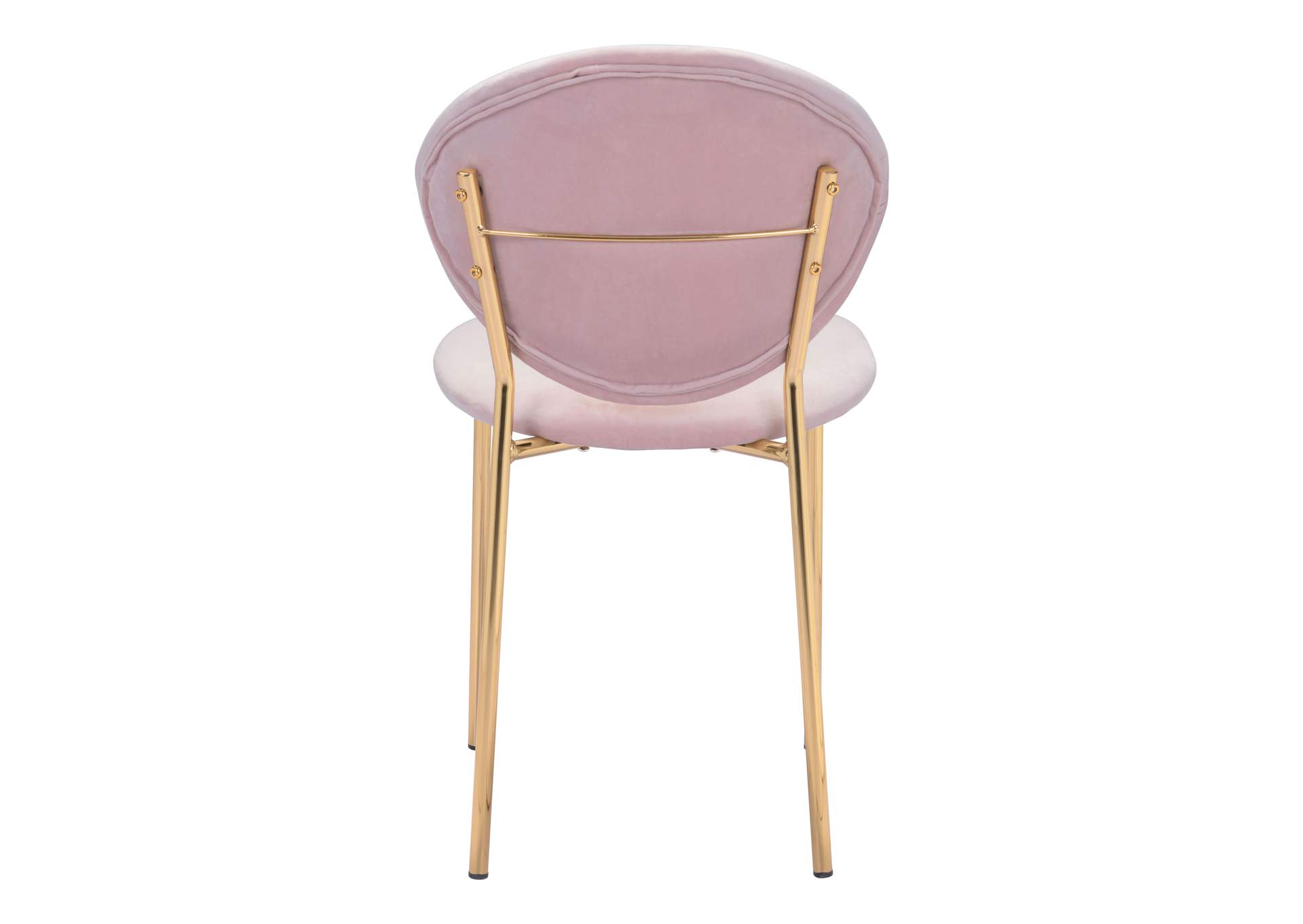 Clyde Dining Chair (Set Of 2) Pink & Gold,Zuo