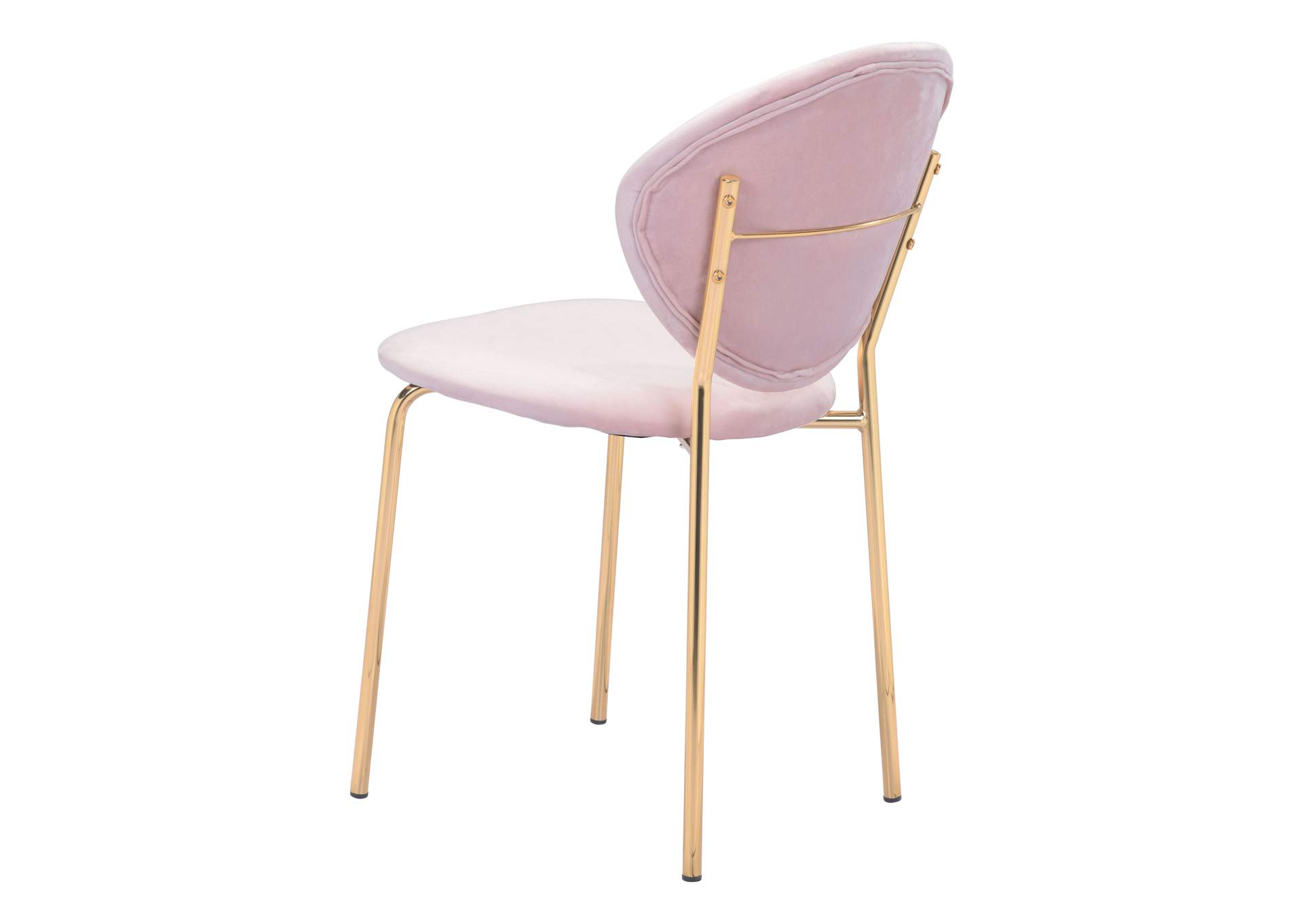 Clyde Dining Chair (Set Of 2) Pink & Gold,Zuo