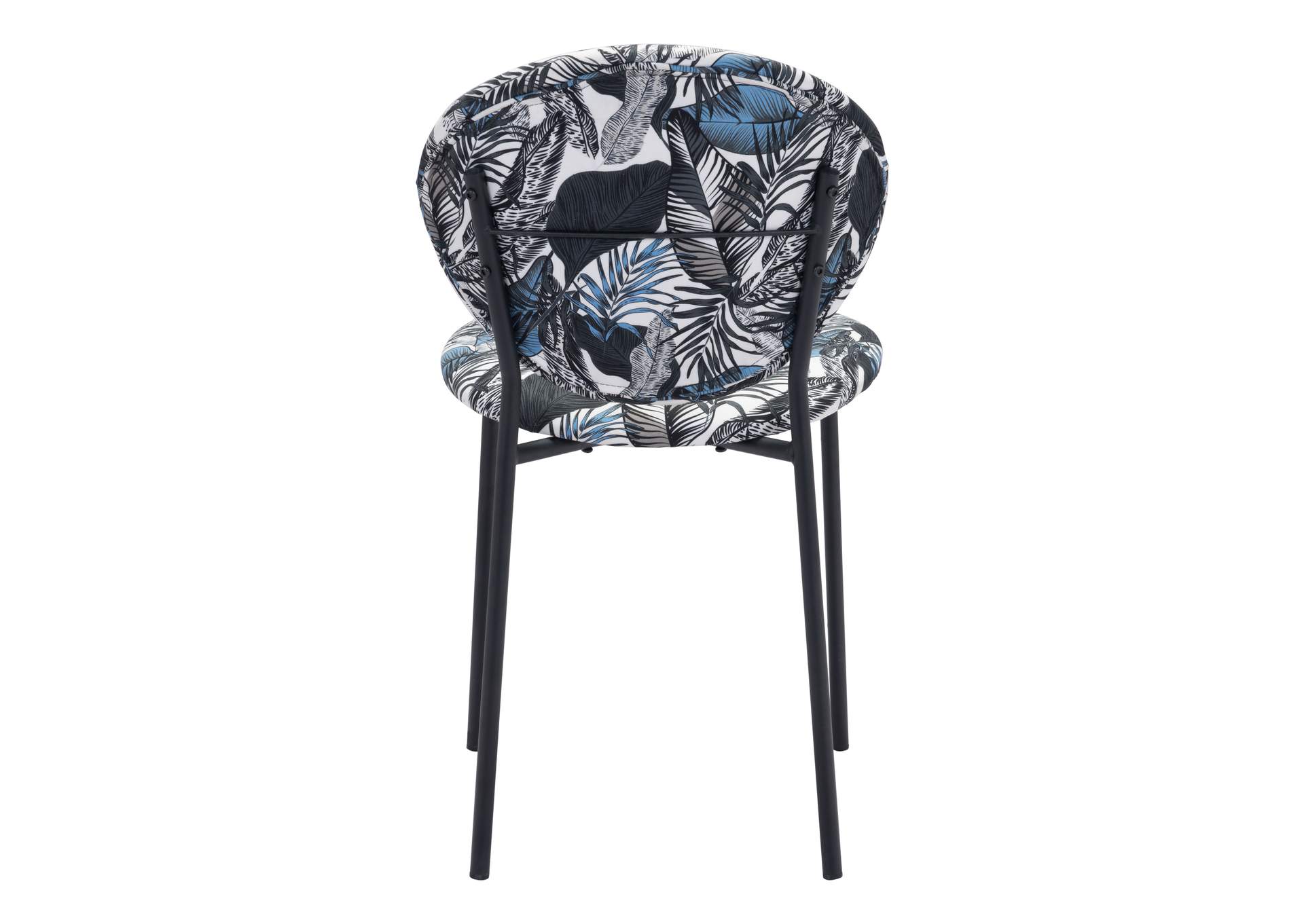 Clyde Dining Chair (Set Of 2) Leaf Print & Black,Zuo