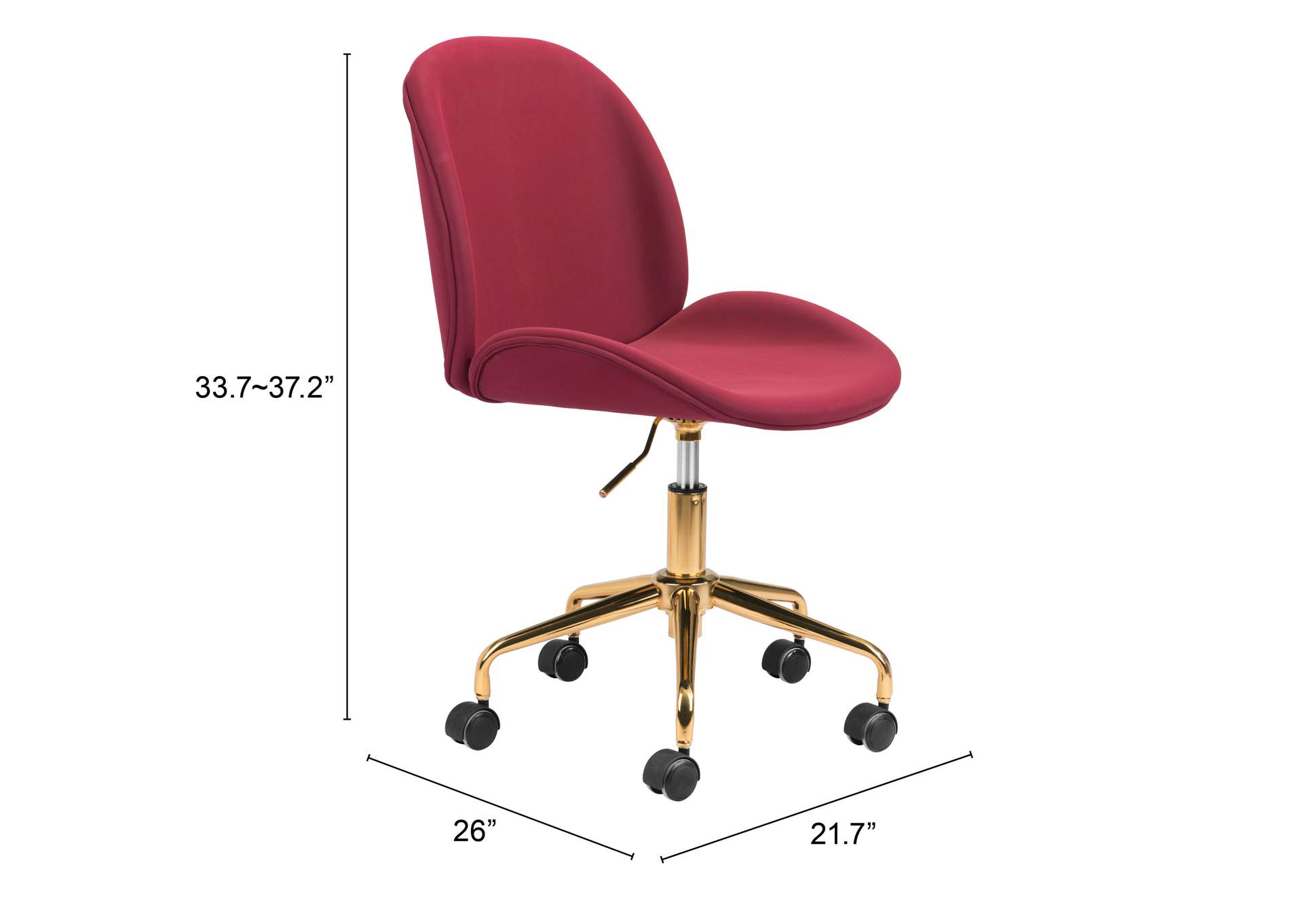 Miles Office Chair Red,Zuo