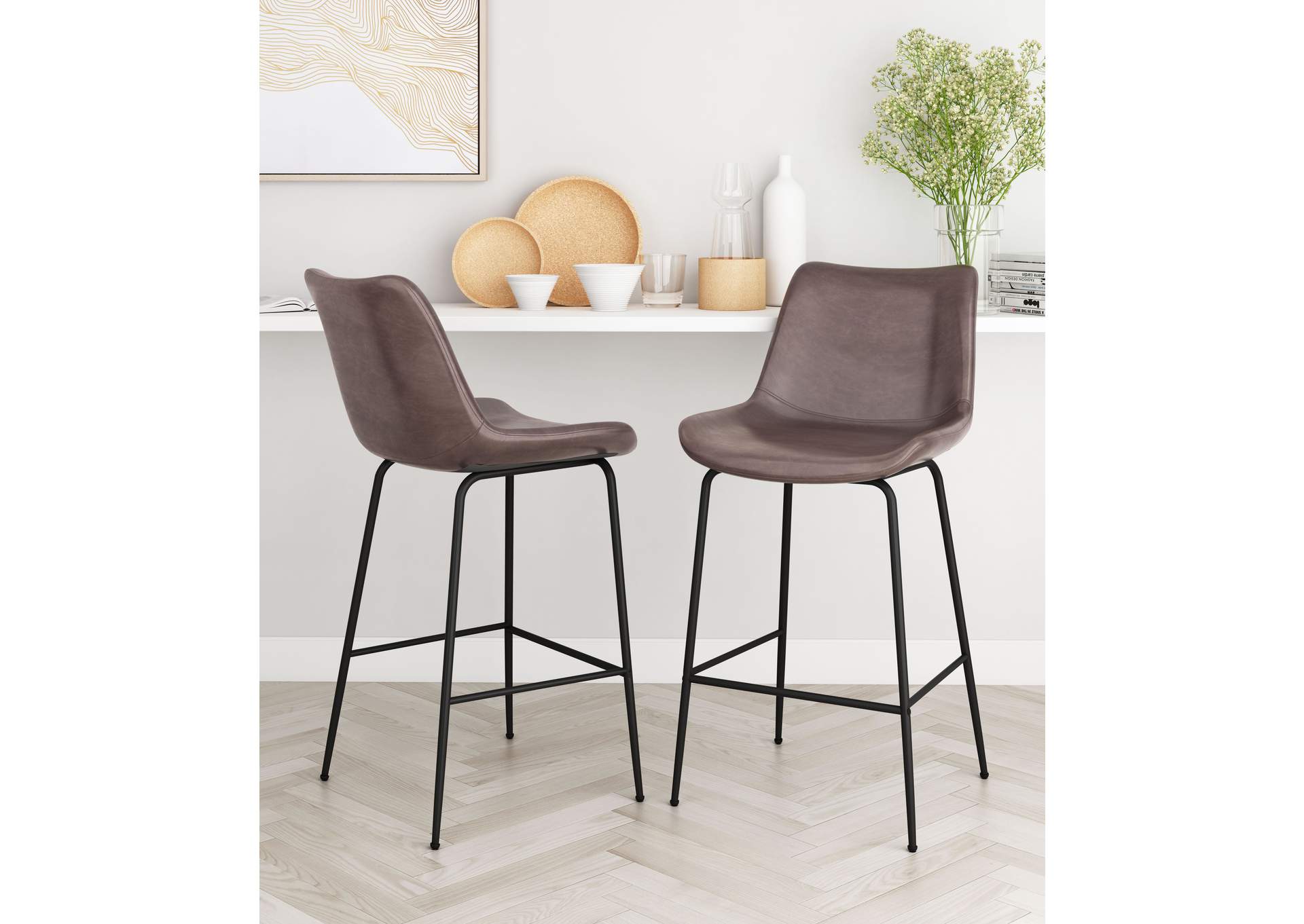 Byron Counter Stool Brown,Zuo