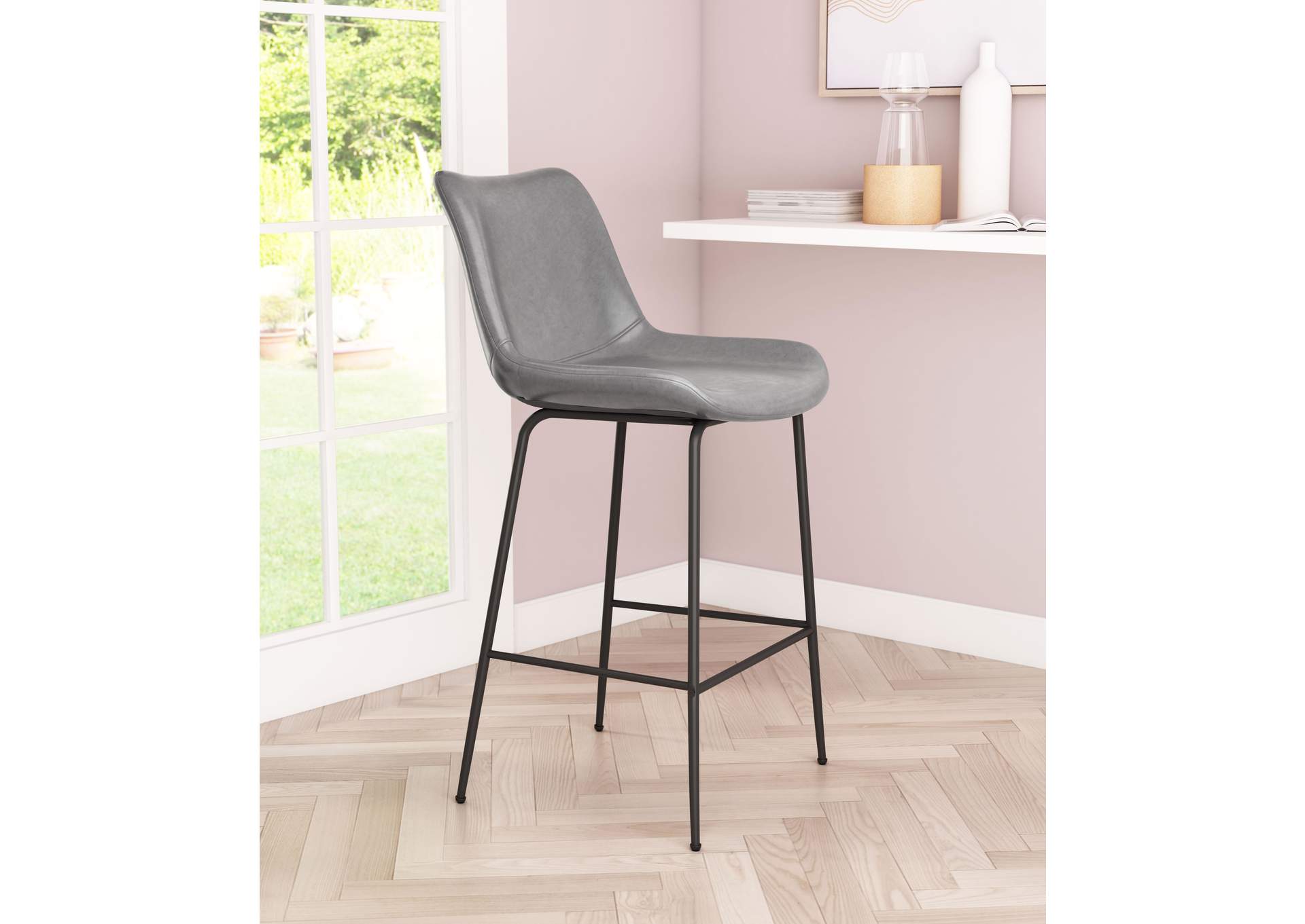 Byron Counter Stool Gray,Zuo