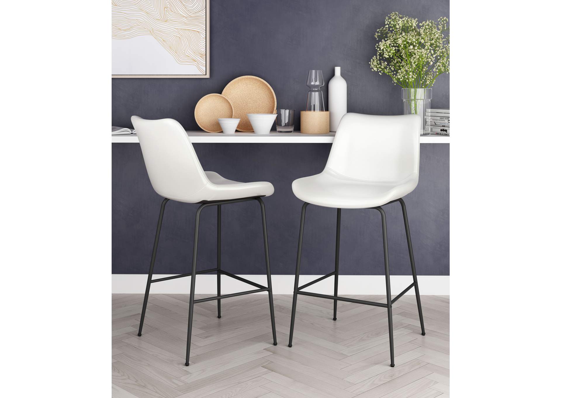 Byron Counter Stool White,Zuo