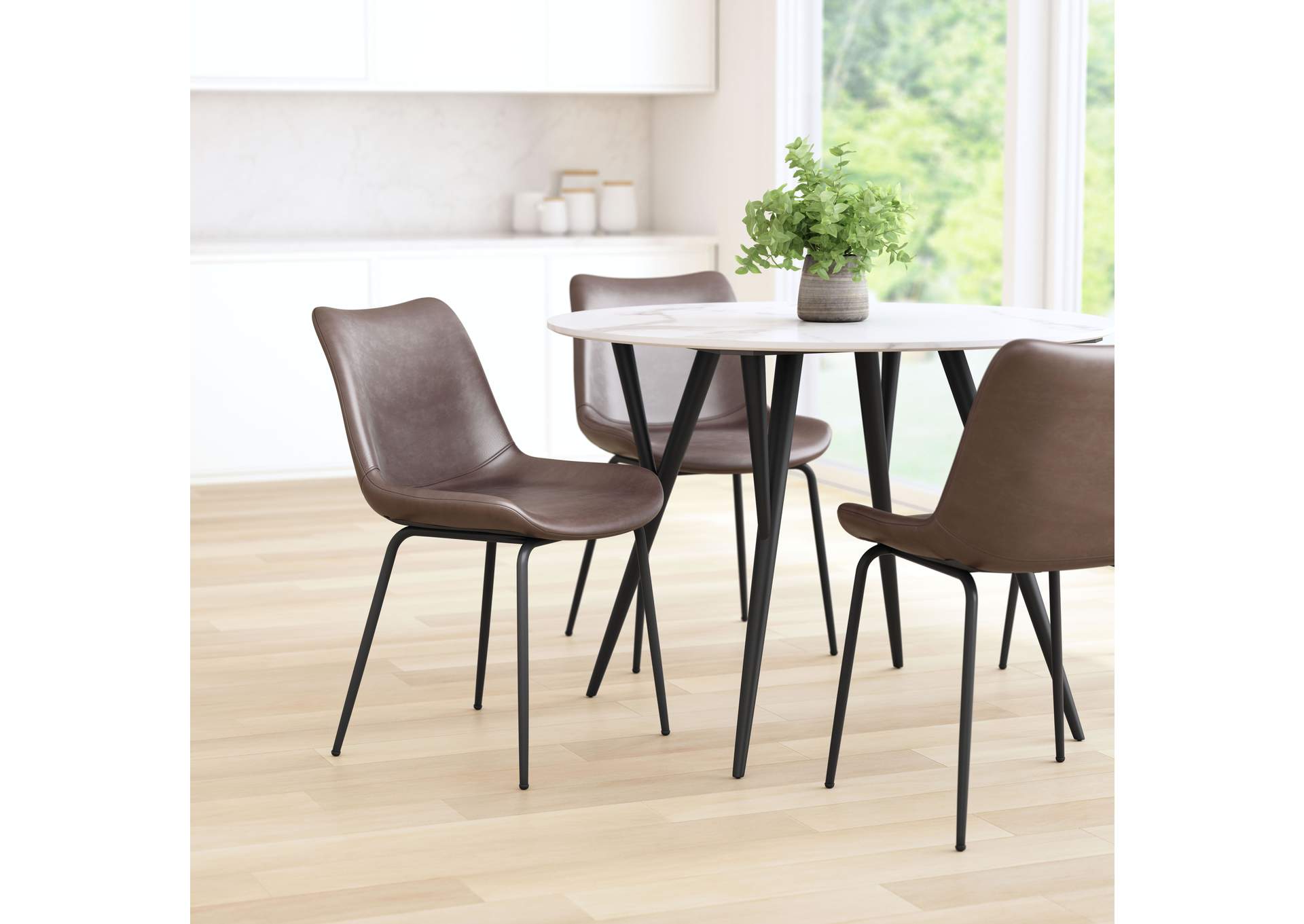 Byron Dining Chair (Set Of 2) Brown,Zuo