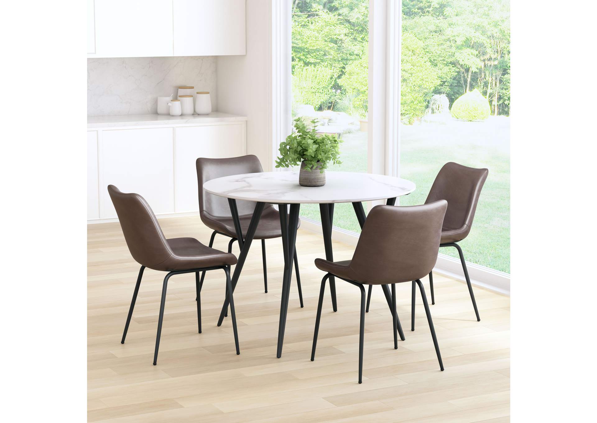 Byron Dining Chair (Set Of 2) Brown,Zuo