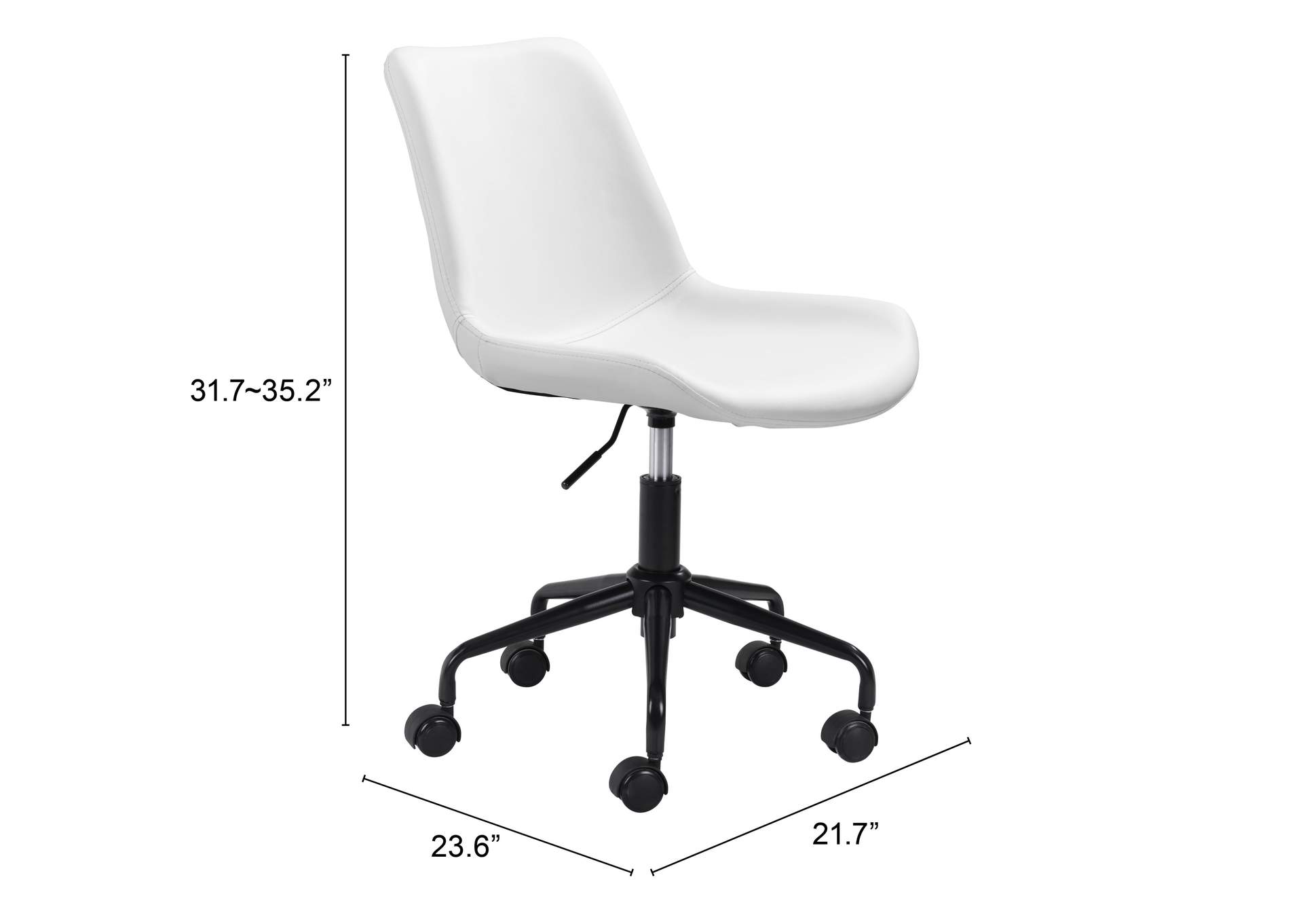 Byron Office Chair White,Zuo
