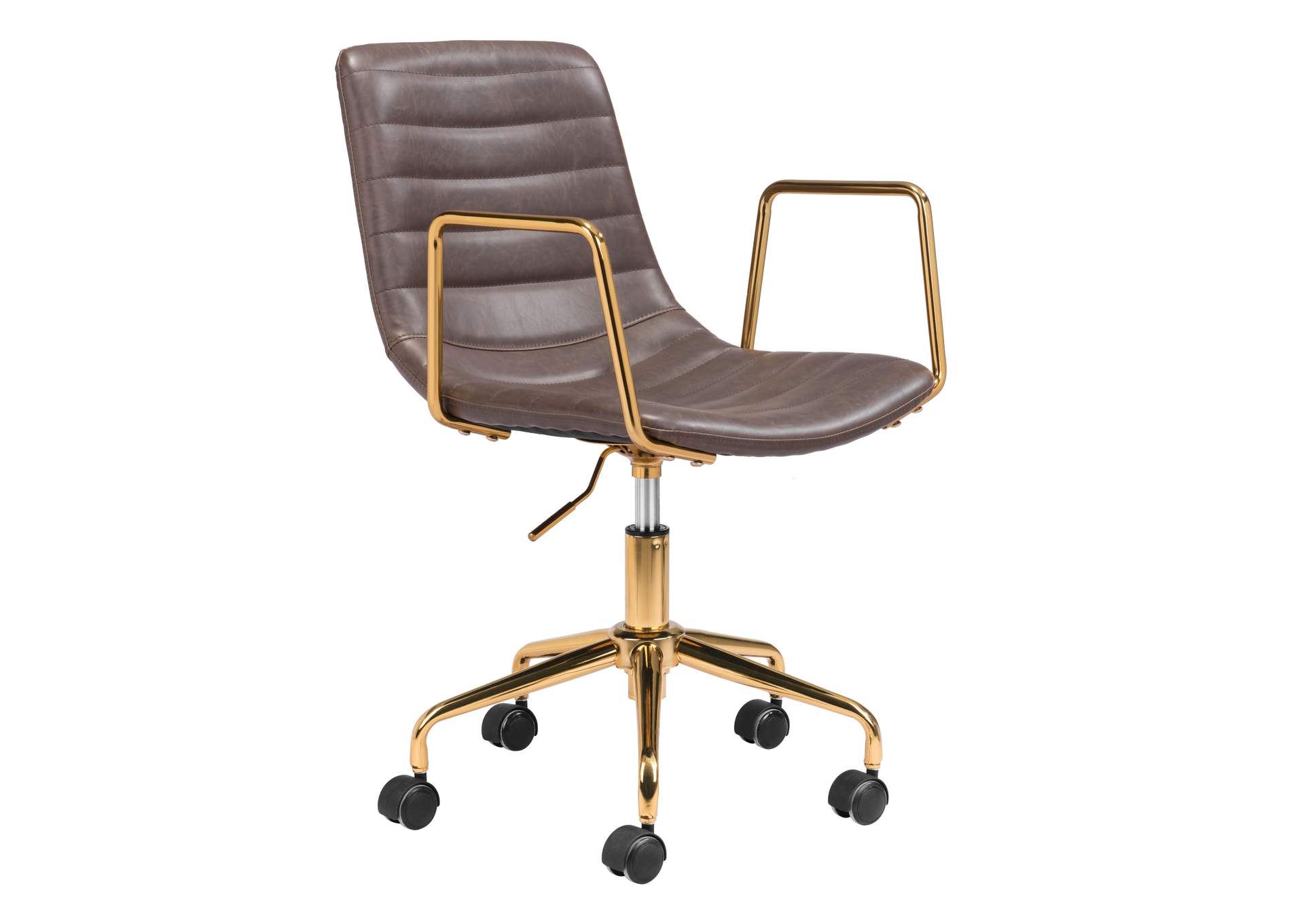 Eric Office Chair Brown & Gold,Zuo