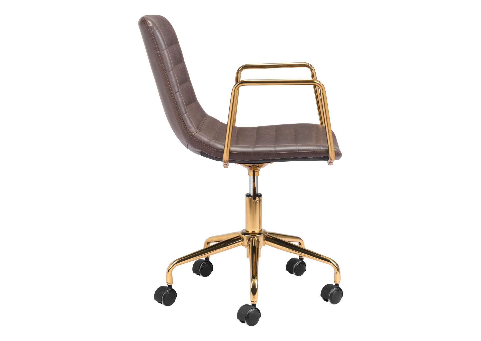 Eric Office Chair Brown & Gold,Zuo