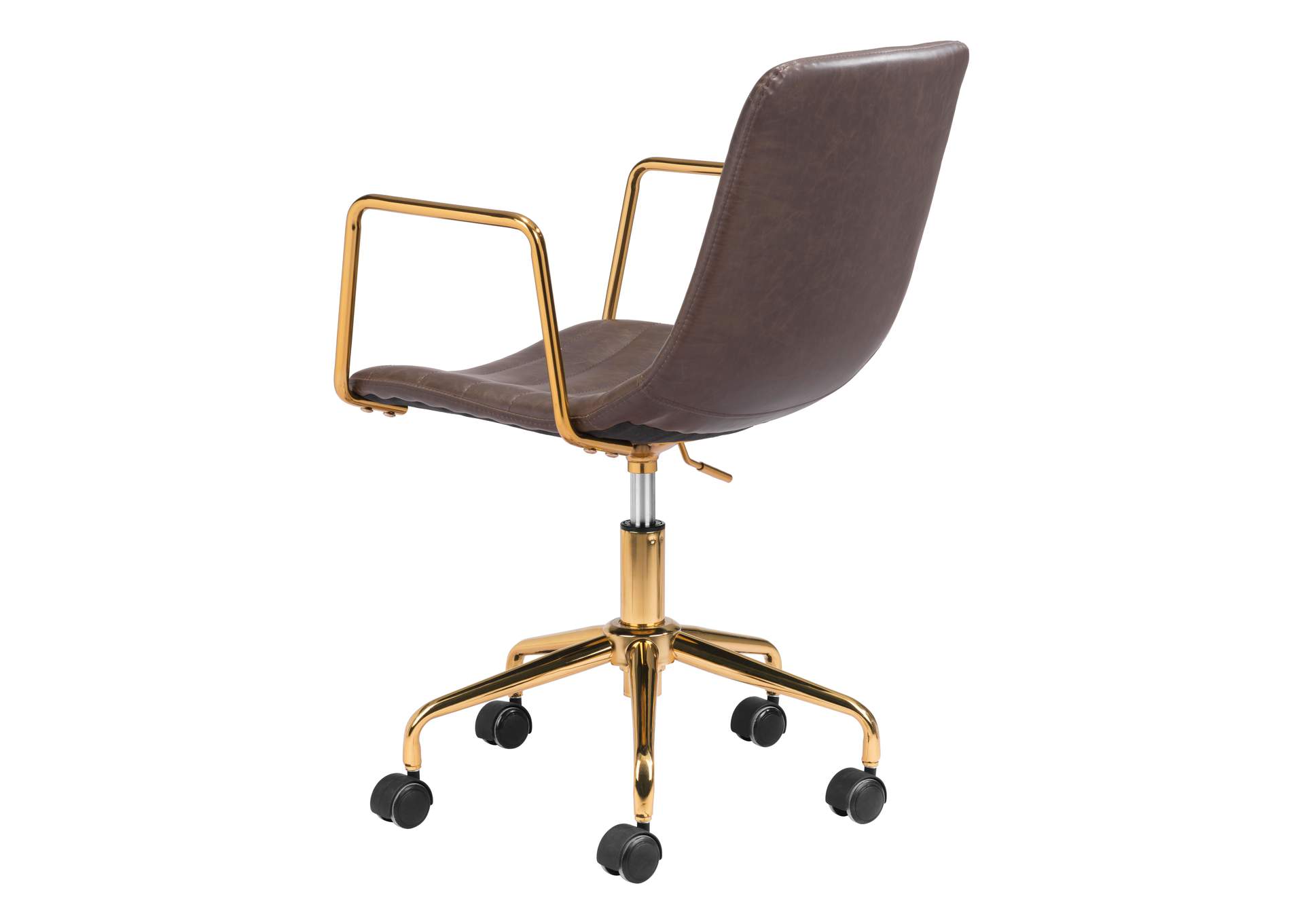 Eric Office Chair Brown & Gold,Zuo