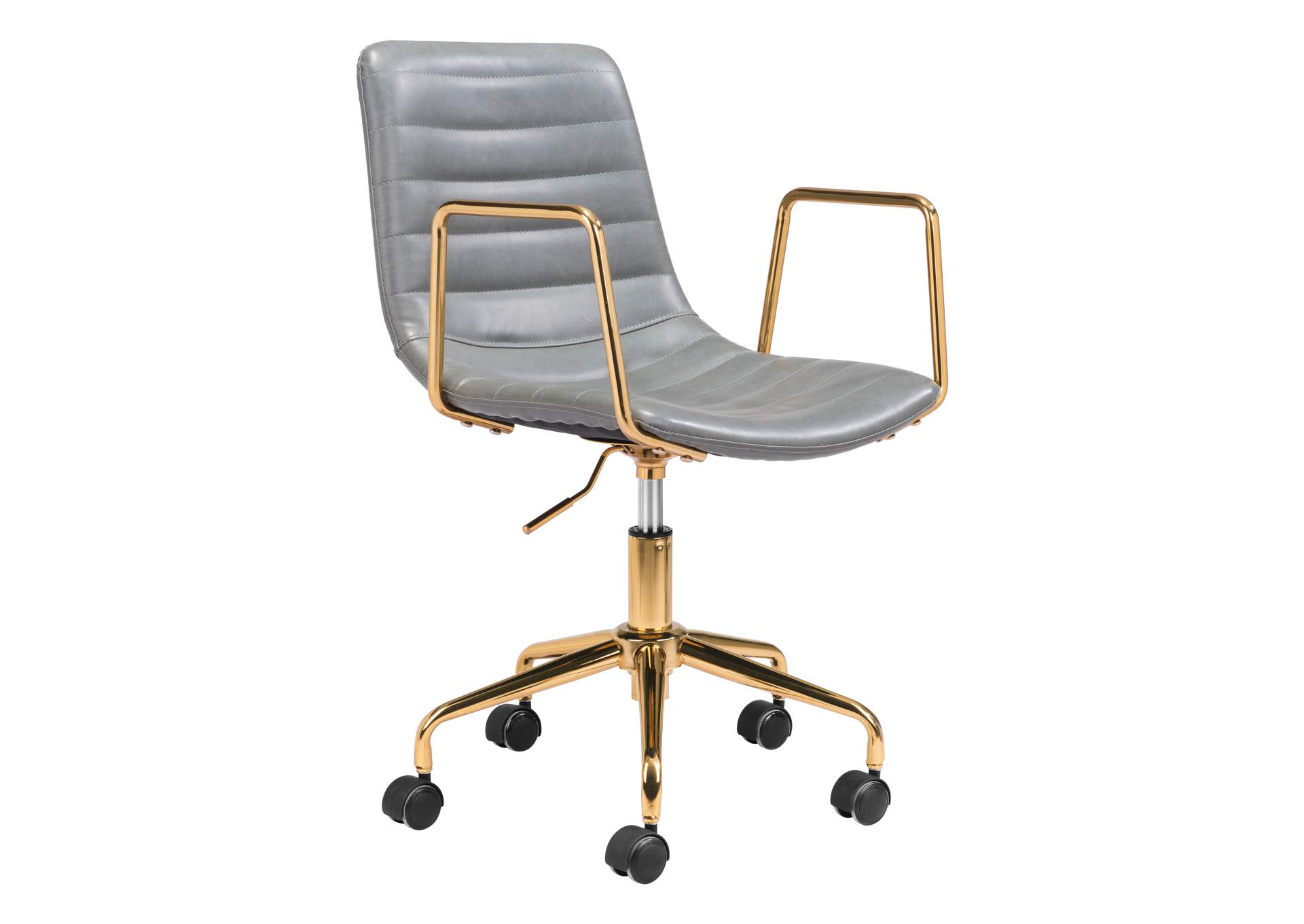 Eric Office Chair Gray & Gold,Zuo