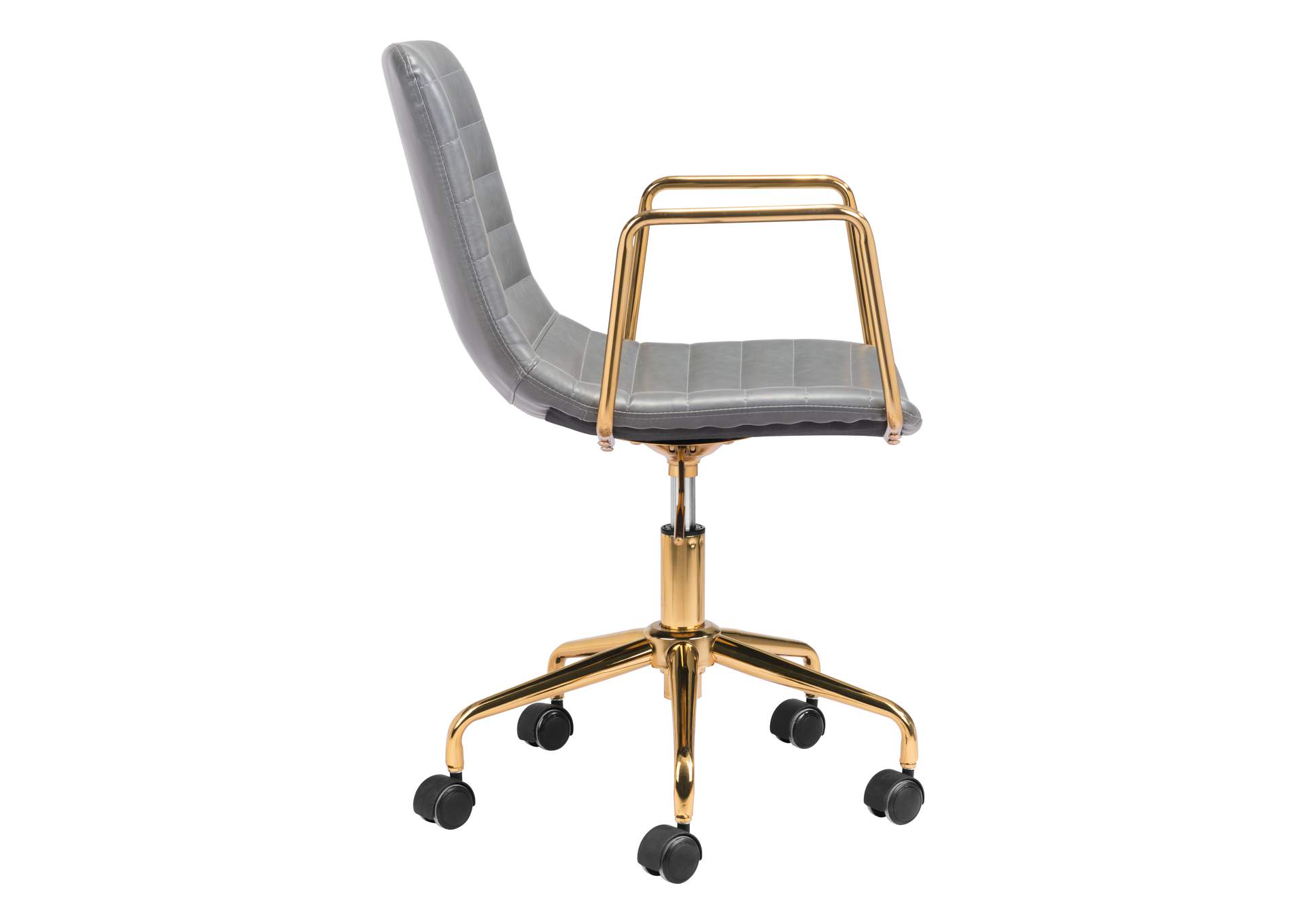 Eric Office Chair Gray & Gold,Zuo