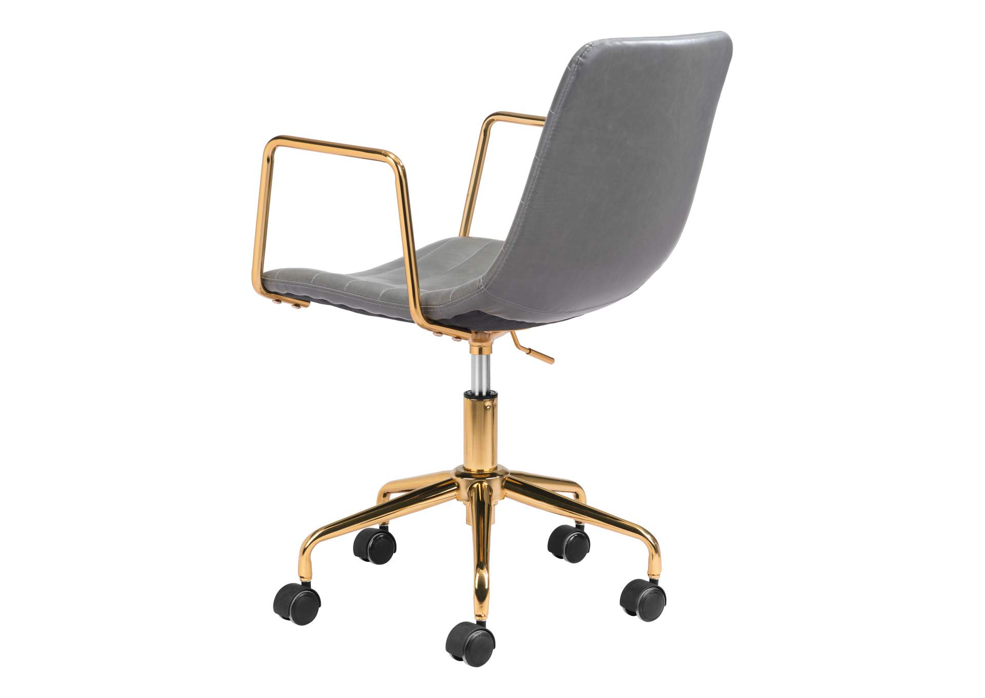 Eric Office Chair Gray & Gold,Zuo