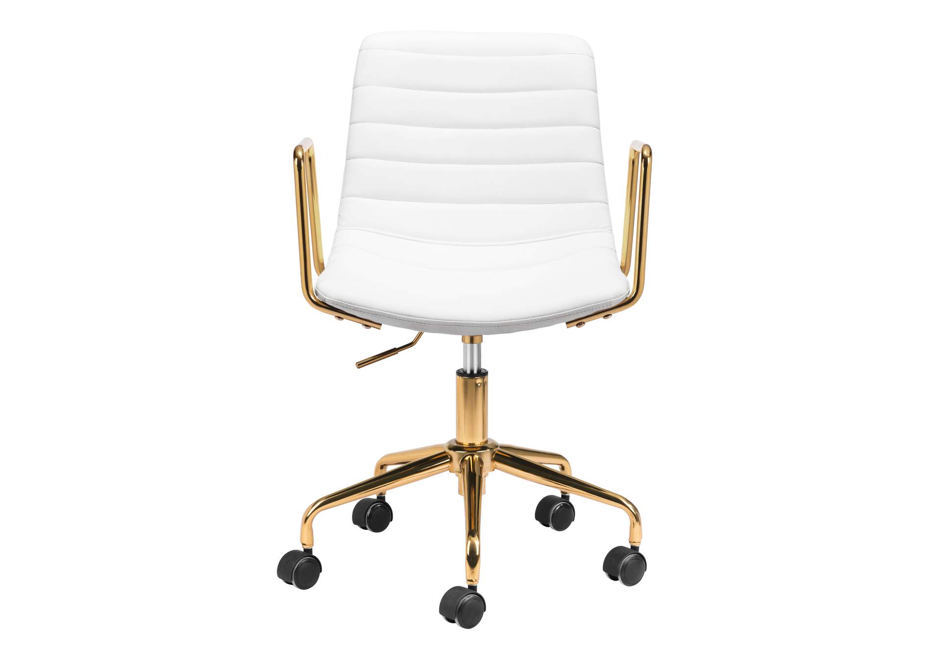 Eric Office Chair White & Gold,Zuo