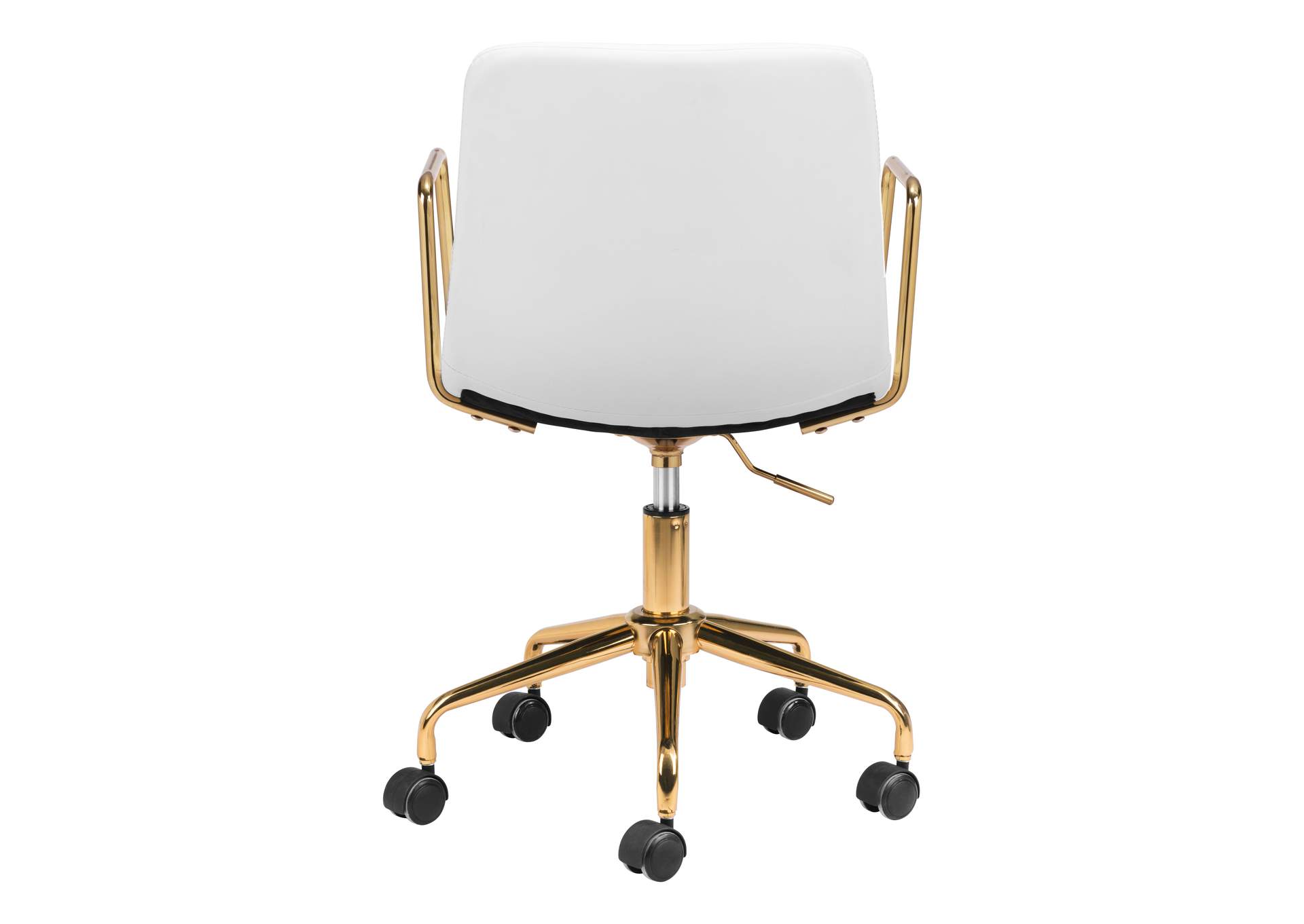 Eric Office Chair White & Gold,Zuo