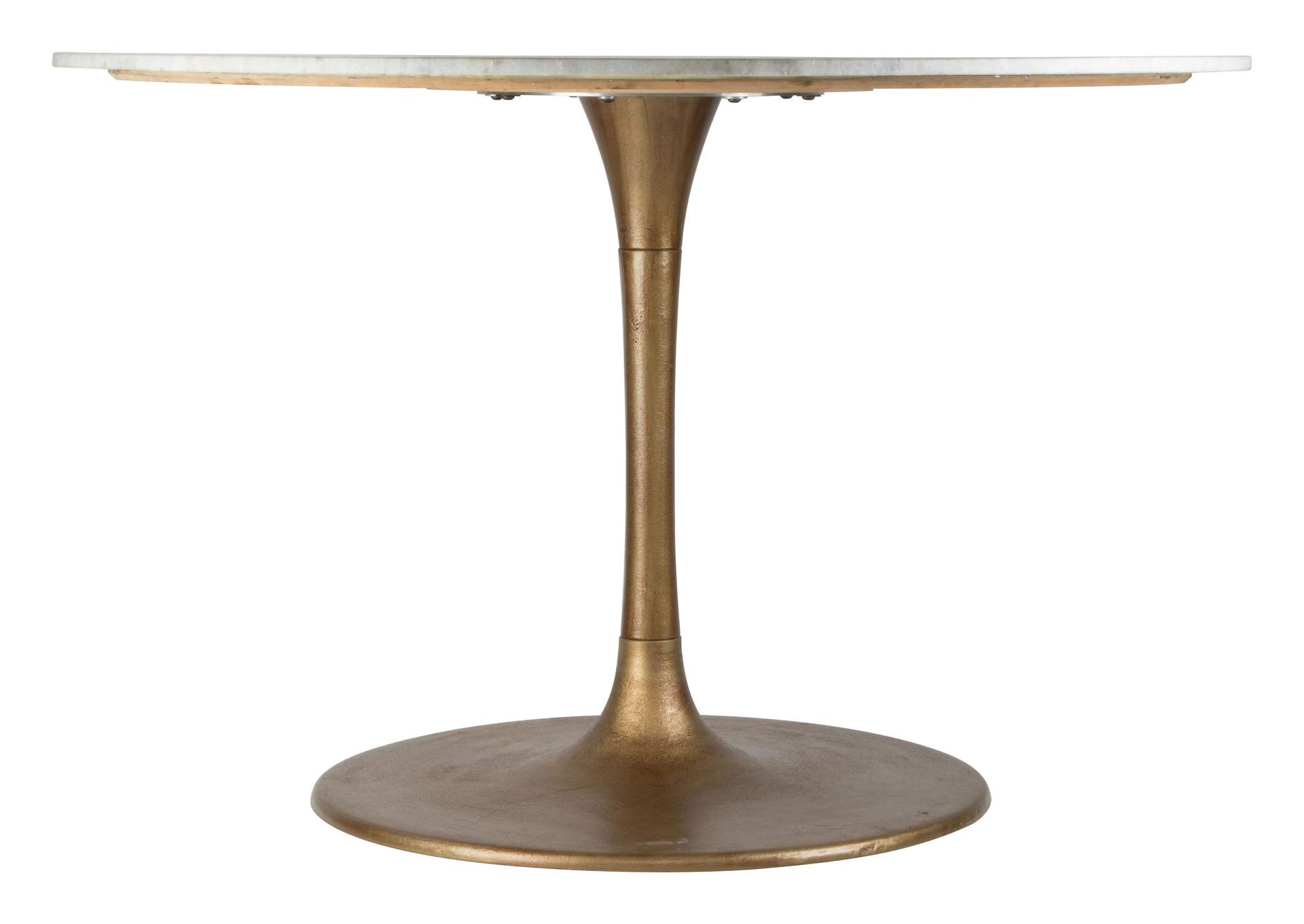 Ithaca Dining Table White & Gold,Zuo