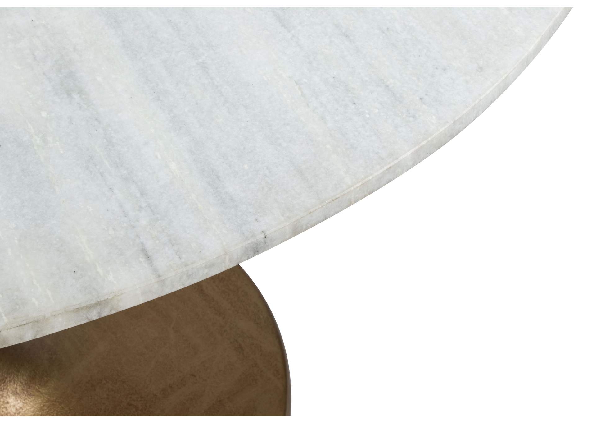 Ithaca Dining Table White & Gold,Zuo