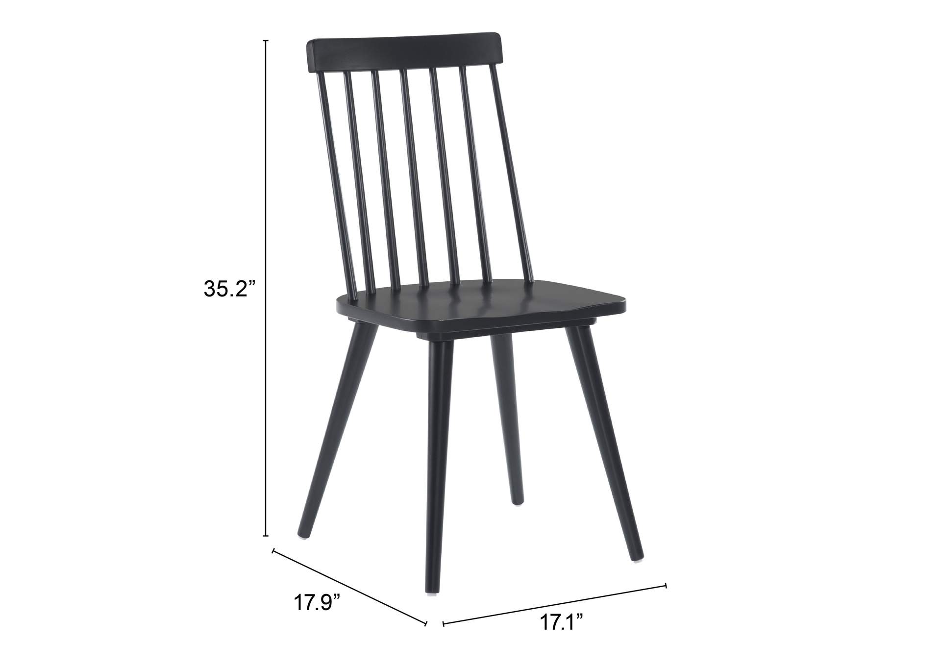 Ashley Dining Chair (Set Of 2) Black,Zuo