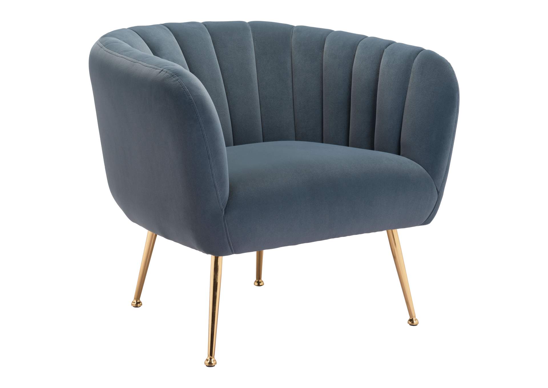 Deco Accent Chair Gray & Gold,Zuo